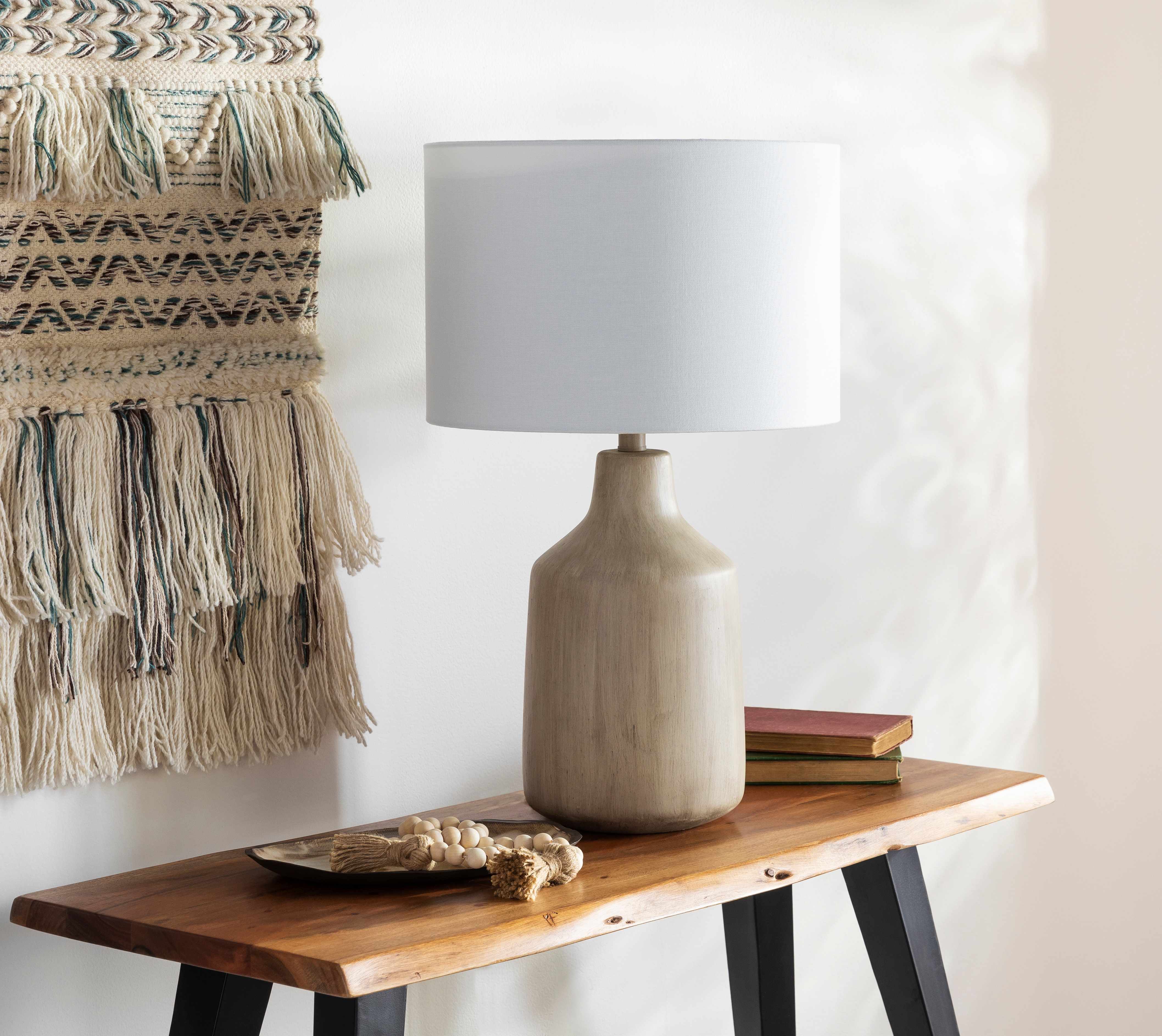 Quezon Beige Resin Table Lamp - Image 6