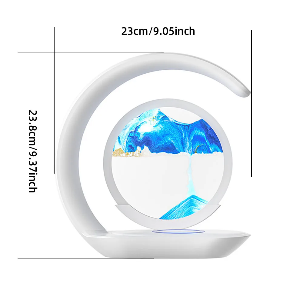 Quicksand Table Lamp USB Wireless Charging 3D Hourglass Desk Night Light - Image 4