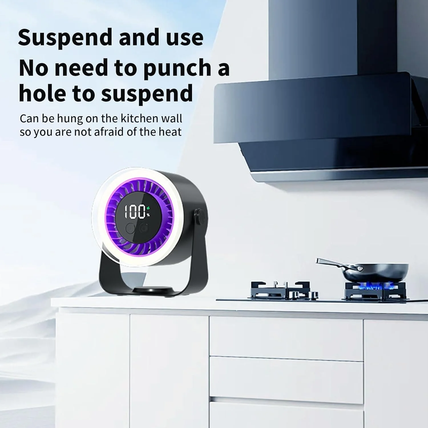 Quiet Desk Fan 10-Speed USB Rechargeable 3600mAh Portable - Image 17