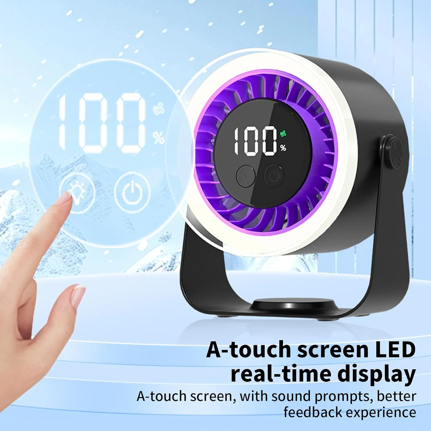 Quiet Desk Fan 10-Speed USB Rechargeable 3600mAh Portable - Image 19
