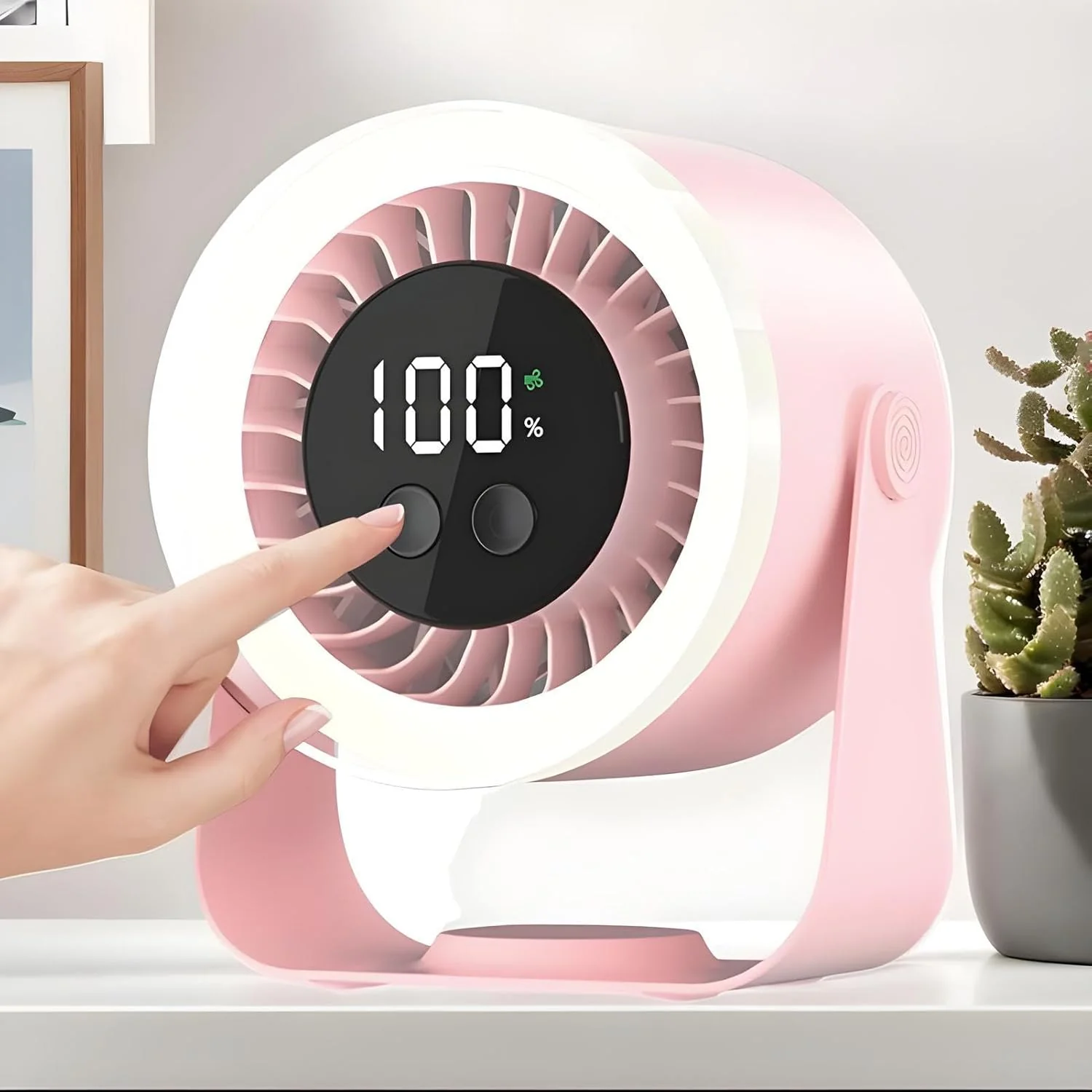 Quiet Desk Fan 10-Speed USB Rechargeable 3600mAh Portable - Image 4
