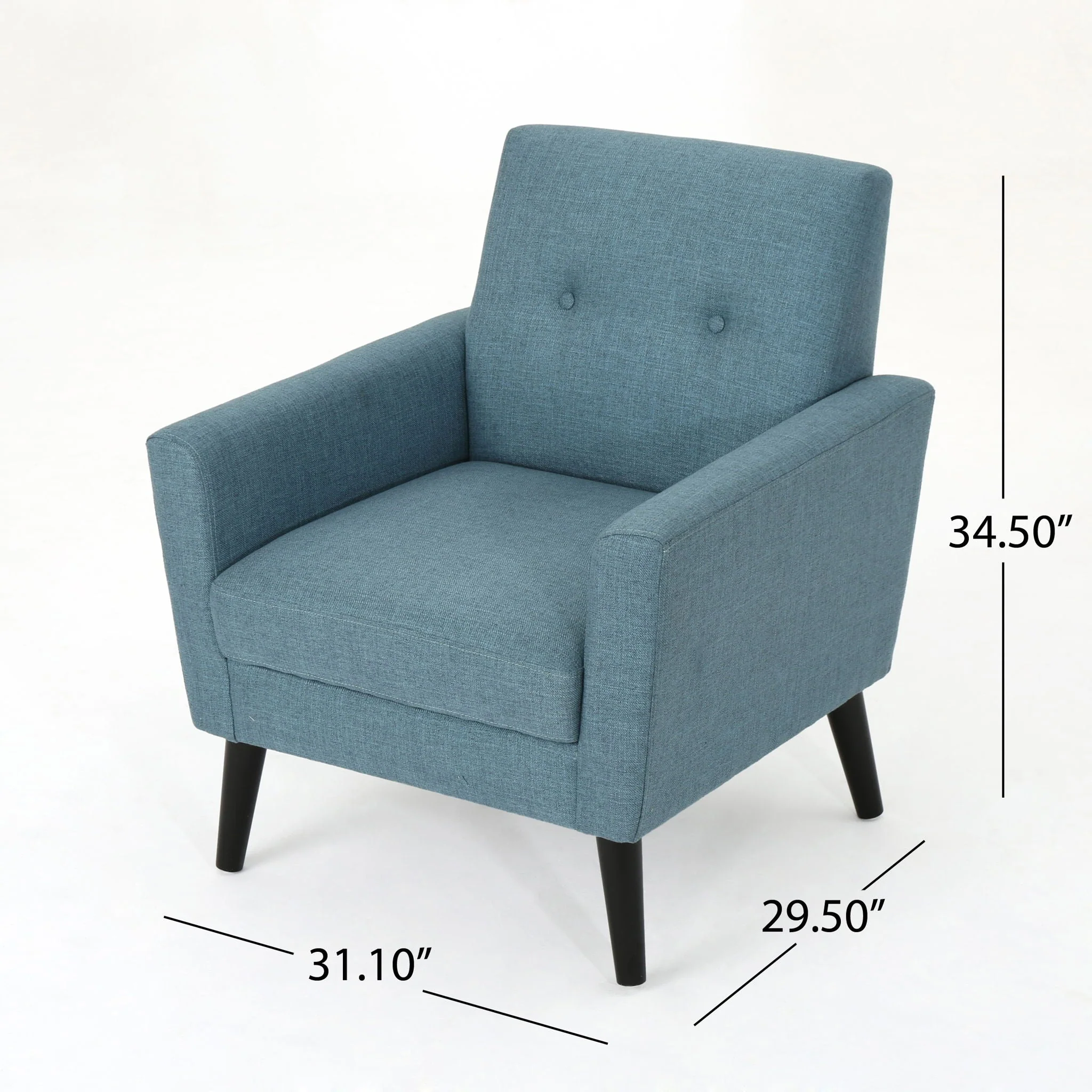 Radiantize Upholstered Fabric Club Chair With Square-Off Back And Button Tufted - Image 4