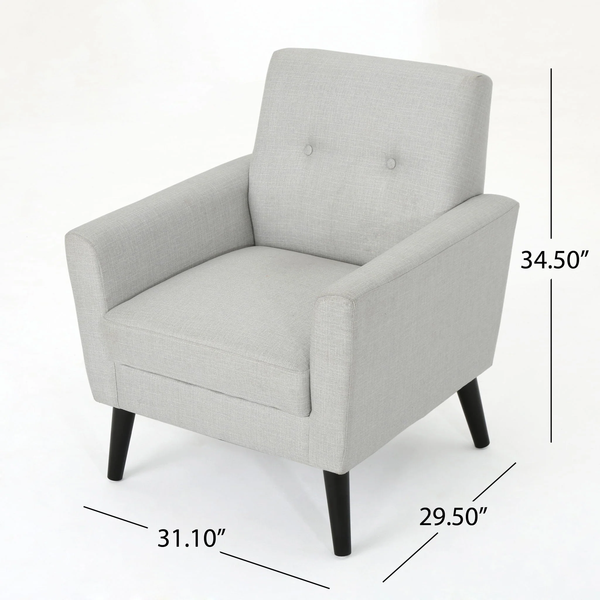 Radiantize Upholstered Fabric Club Chair With Square-Off Back And Button Tufted - Image 5