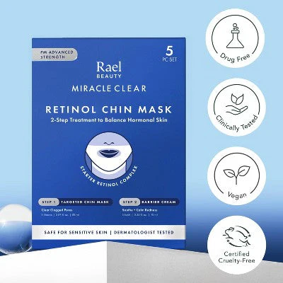 Rael Beauty Miracle Clear Retinol Chin Masks 5ct - Image 7