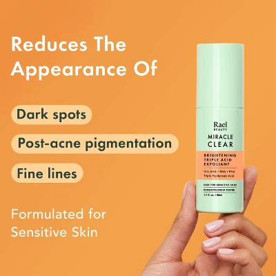 Rael Miracle Clear Brightening Triple Acid Face Exfoliant Gel-Serum 1.7oz - Image 4