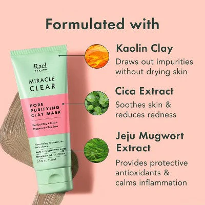 Rael Miracle Clear Pore Purifying Kaolin Clay Face Mask 3.4 fl oz - Image 5