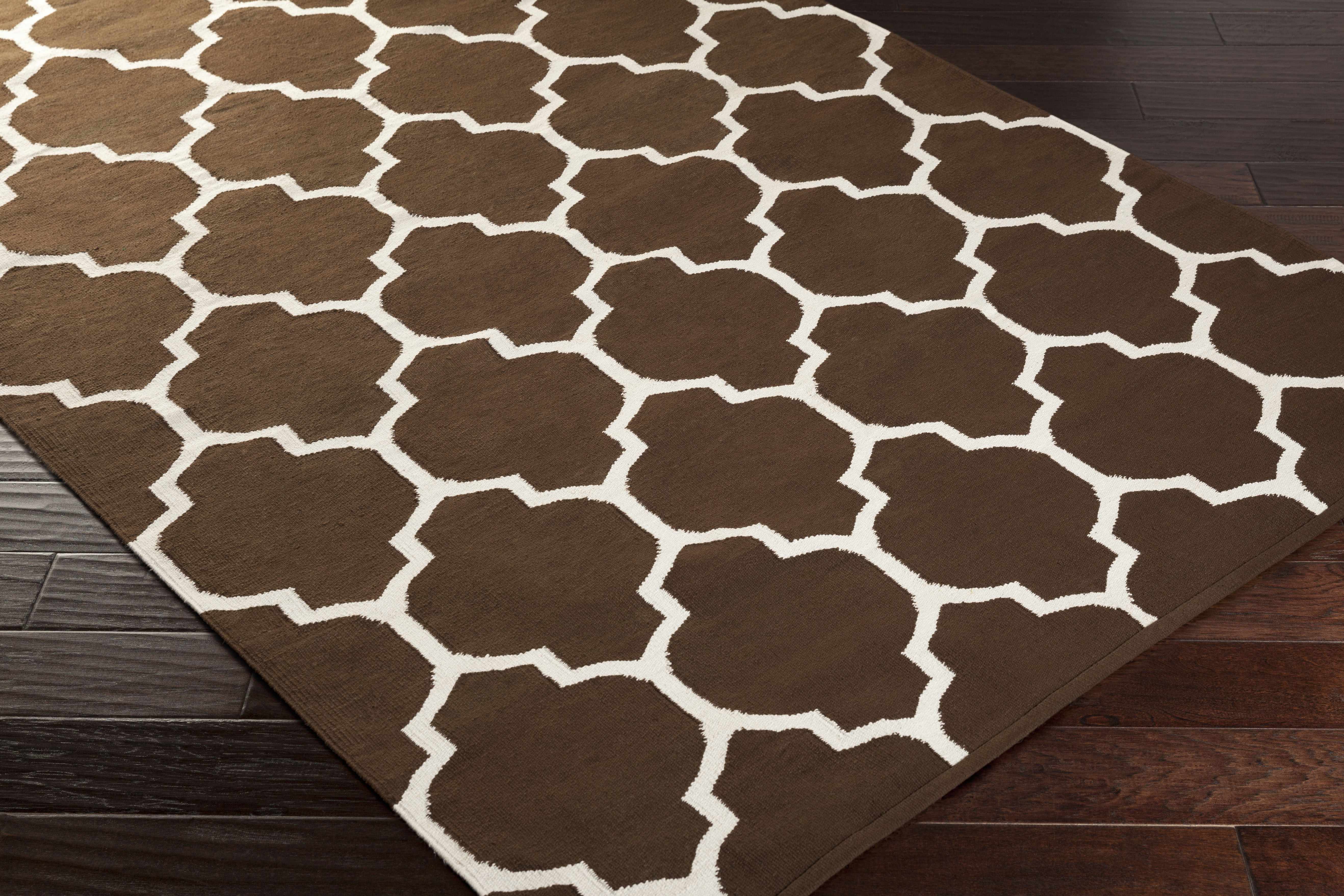 Ragan Brown Trellis Cotton Rug - Clearance - Image 2