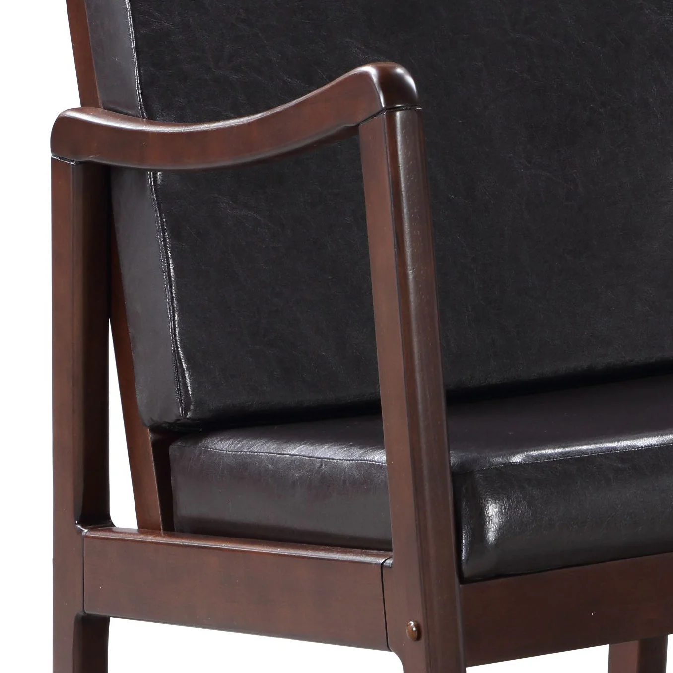 Raina Dark Brown Synthetic Leather & Espresso Finish Rocking Chair - Image 2