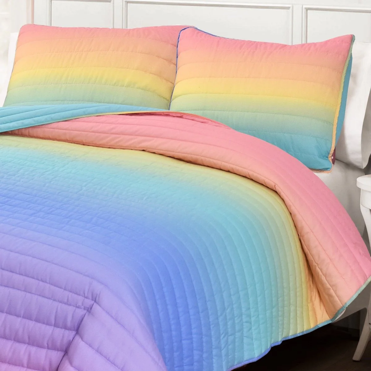 Rainbow Ombre Quilt Set - Image 16