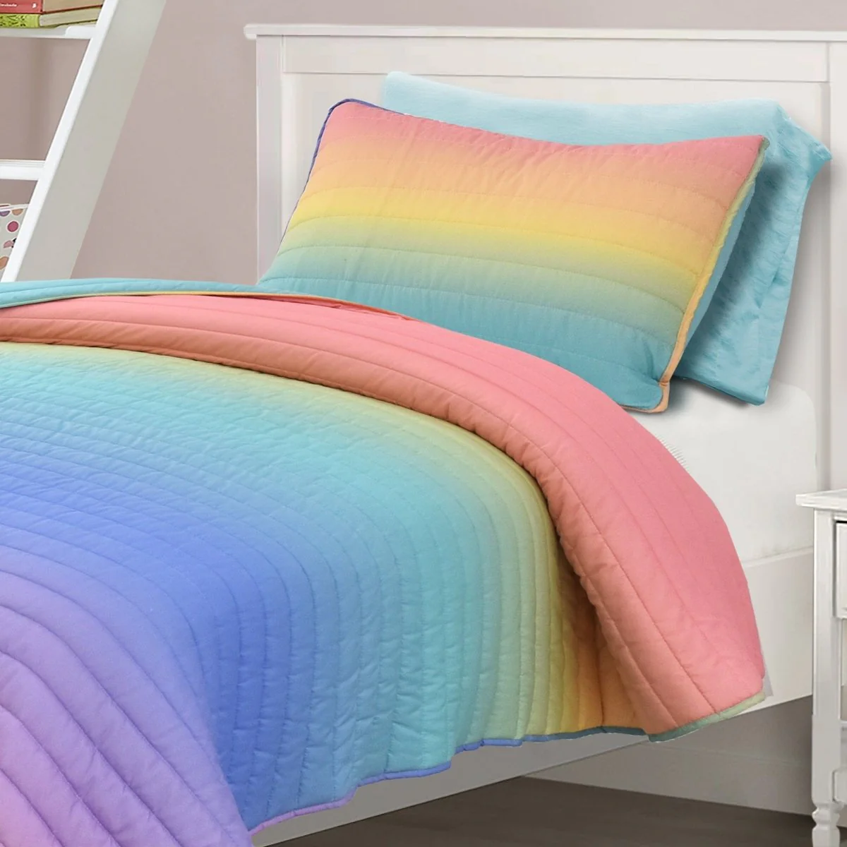 Rainbow Ombre Quilt Set - Image 9
