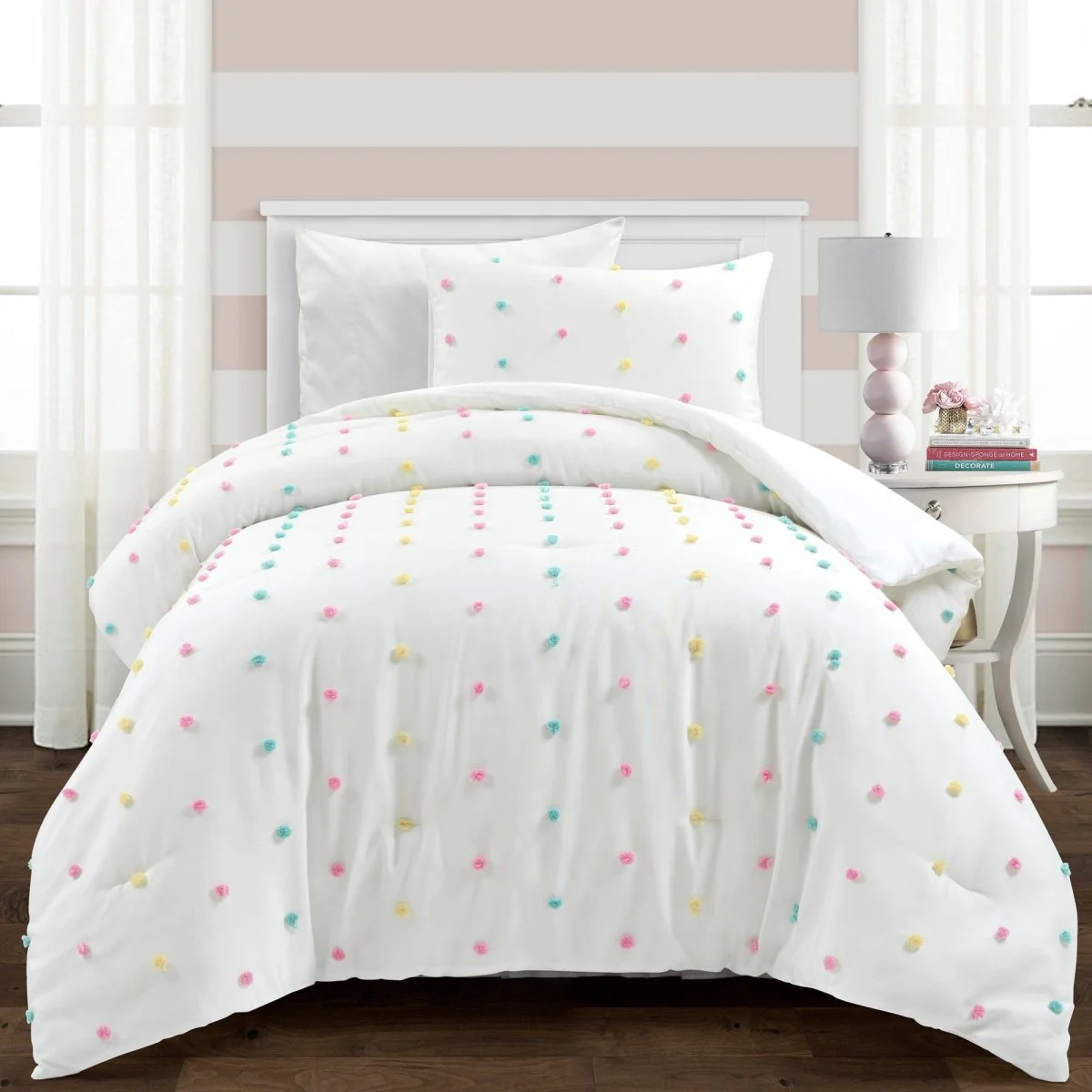 Rainbow Tufted Dot Comforter Set - Image 7