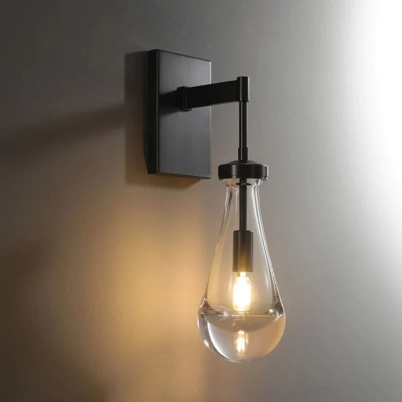 Raindrop Glass Wall Sconce E12 Dimmable 17.75" Modern Light Fixture - Image 2
