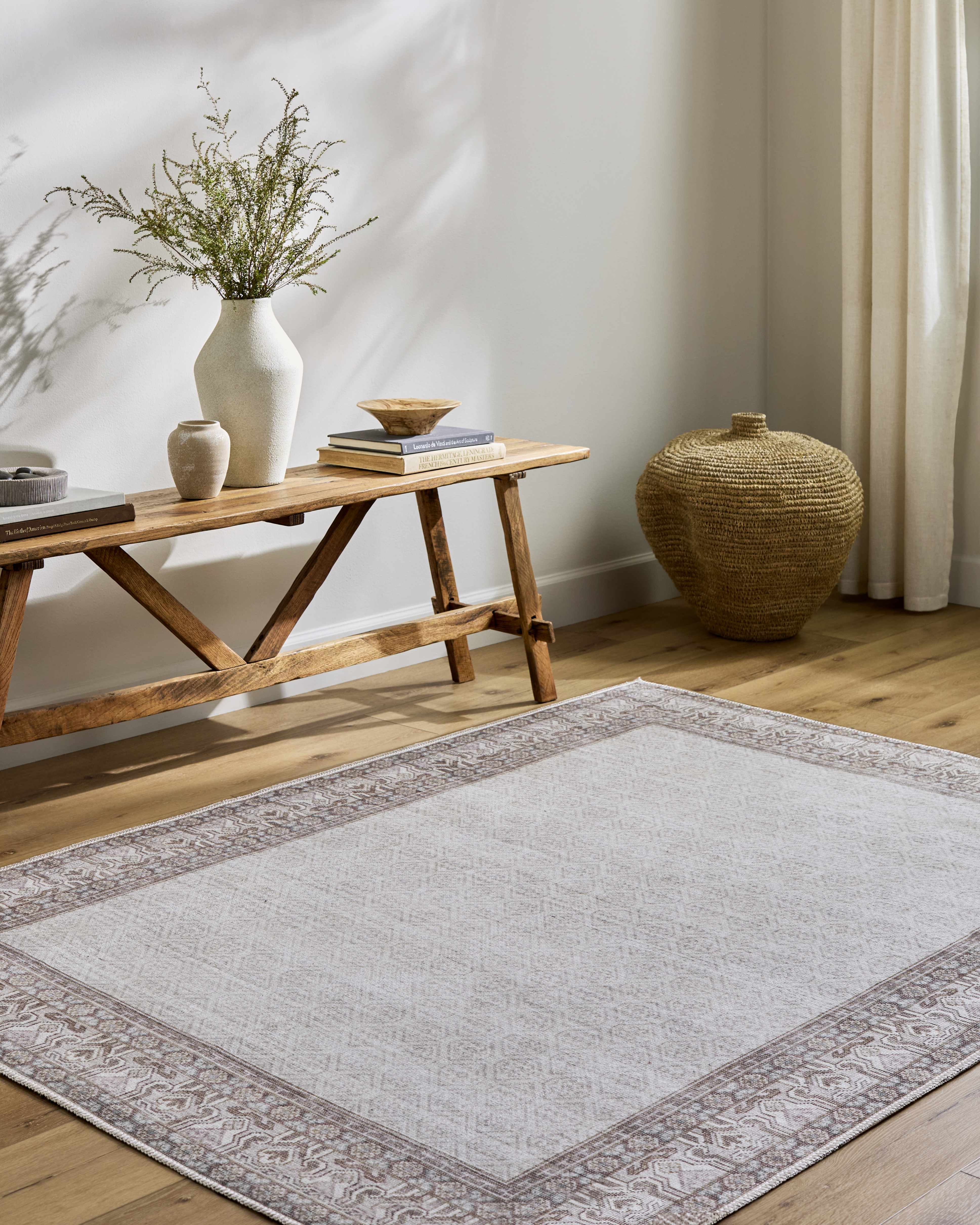 Rainier Cottage Border Brown Washable Rug | Our PNW Home X Livabliss - Image 2