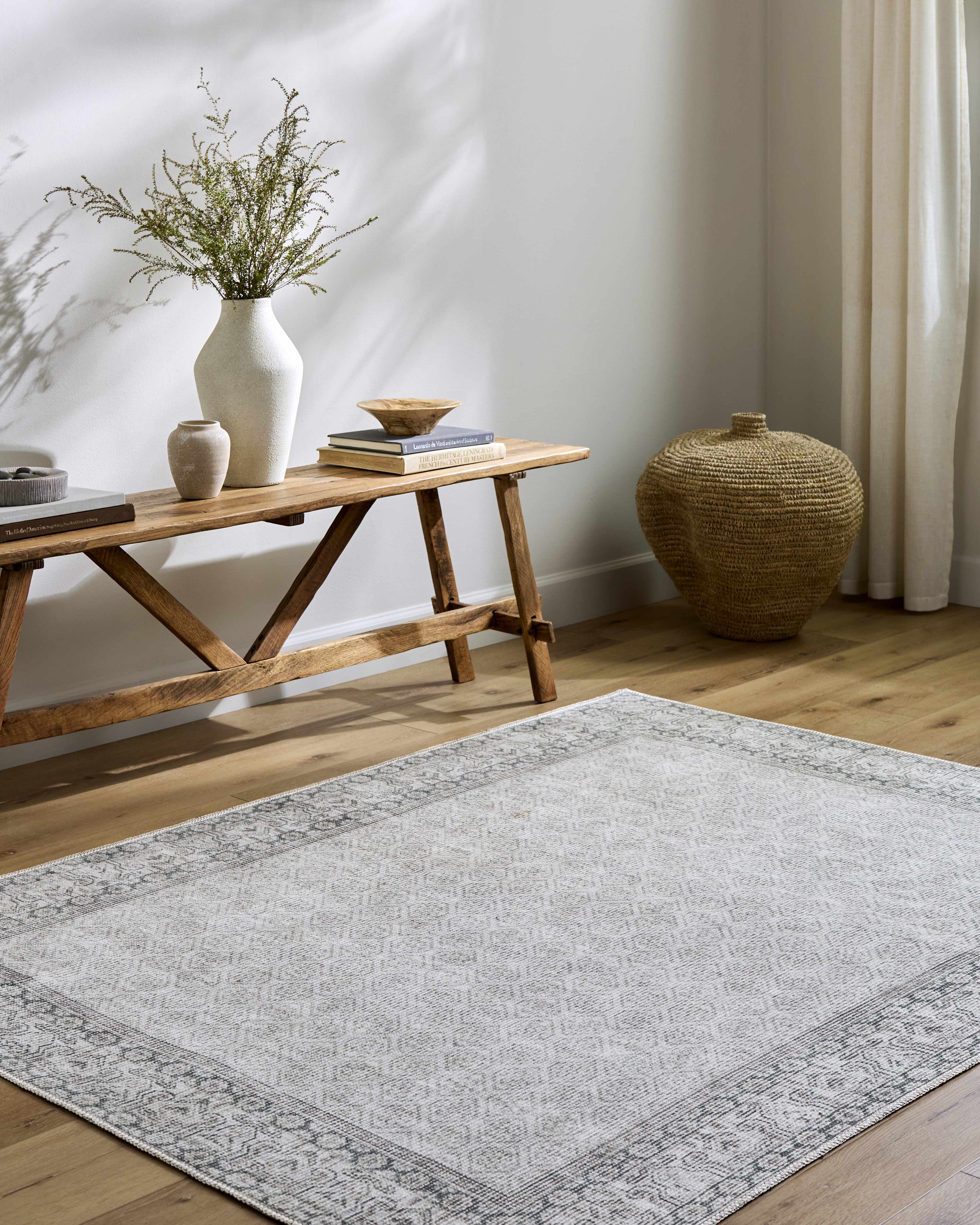 Rainier Cottage Border Gray Washable Rug | Our PNW Home X Livabliss - Image 2