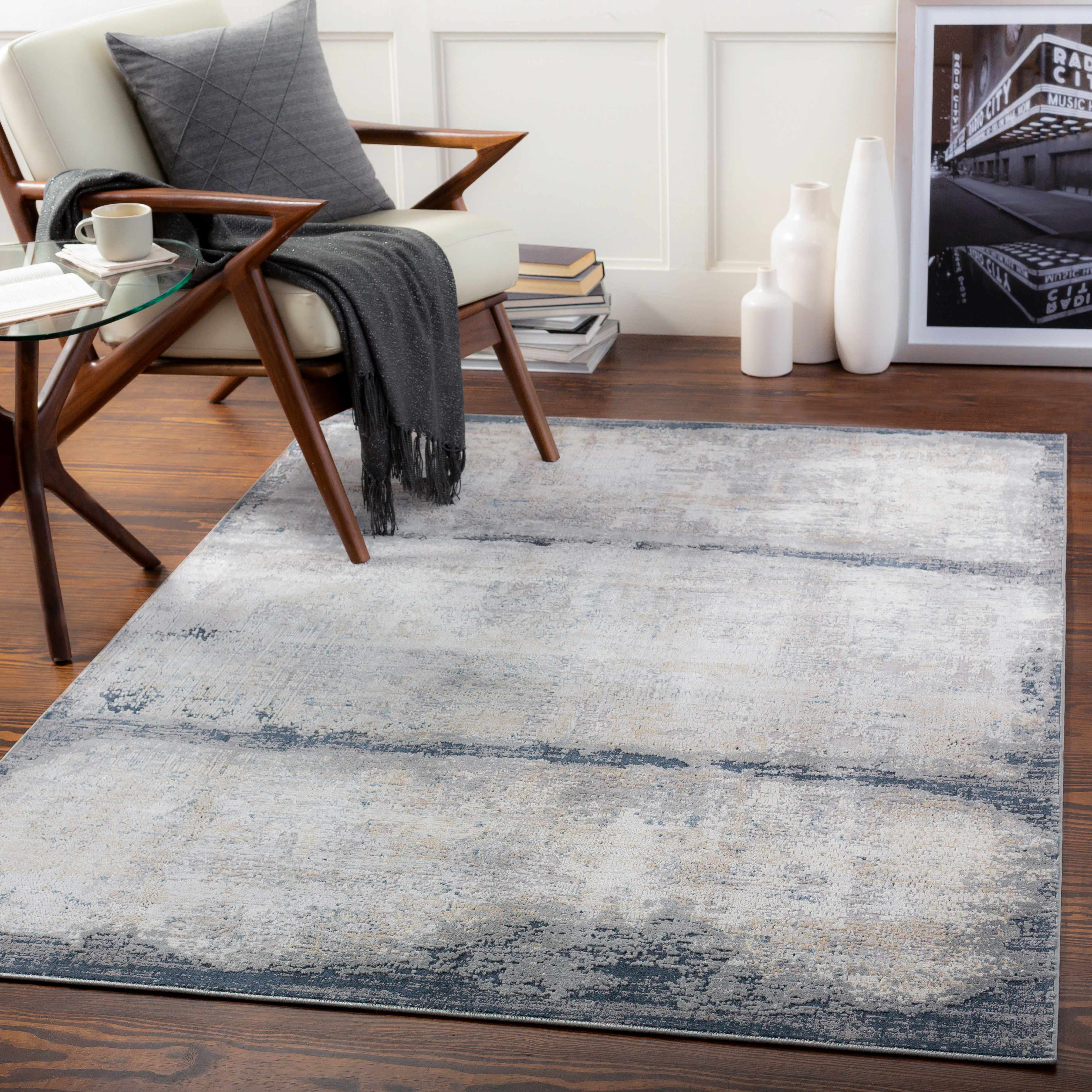 Rainworth Modern Slate Luxe Rug - Clearance - Image 2