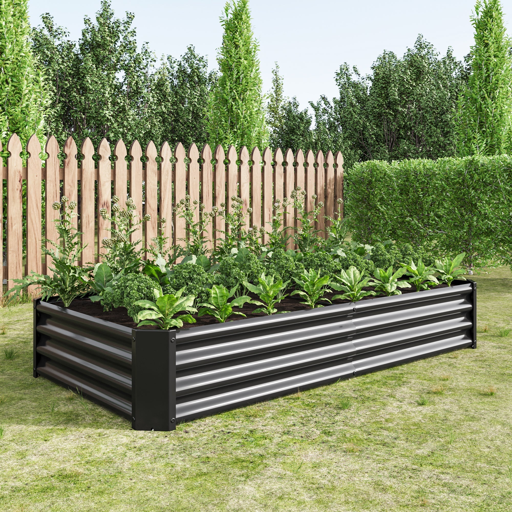 Raised Garden Bed Outdoor 6×3×1 ft Metal Raised Rectangle Planter Bed - Image 10