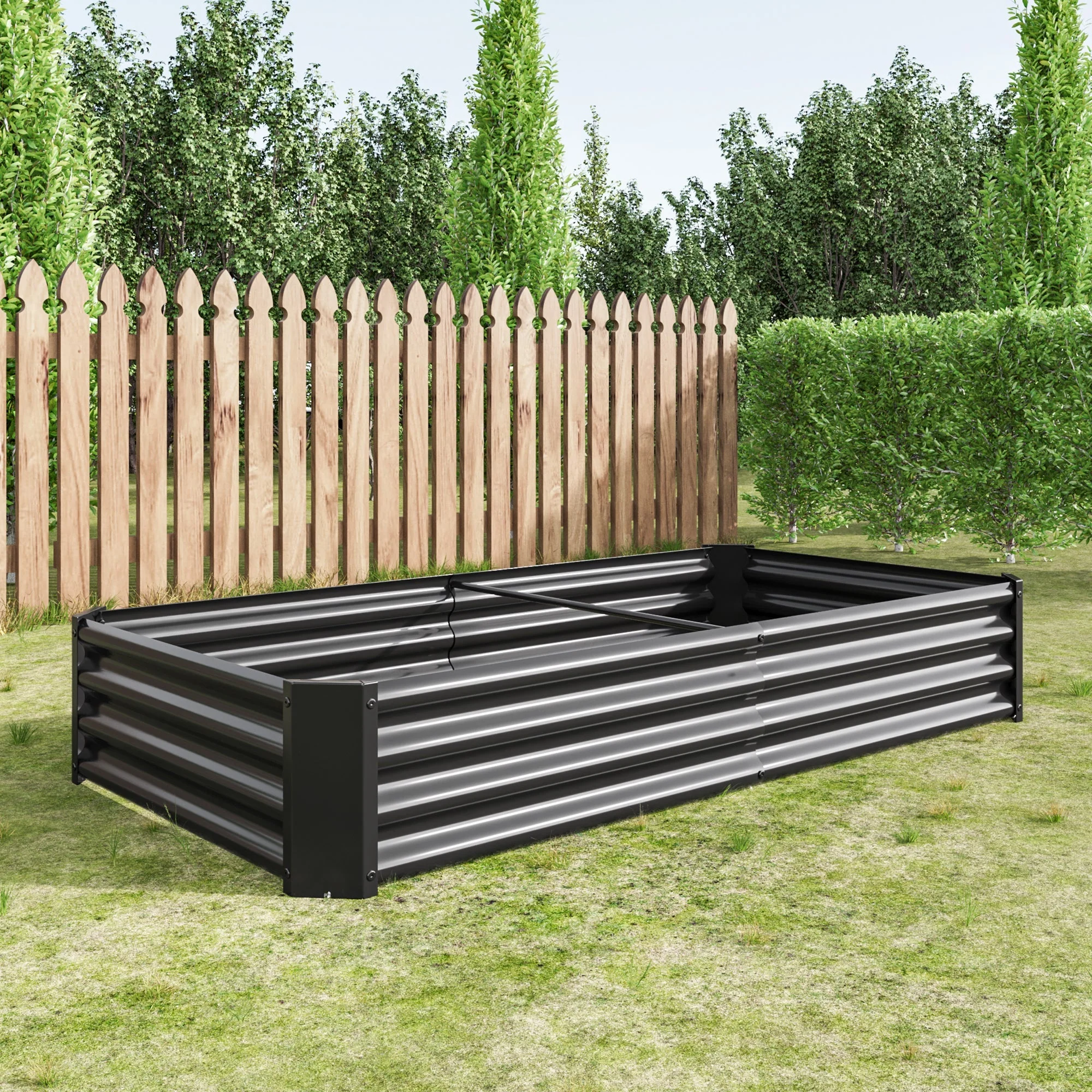 Raised Garden Bed Outdoor 6×3×1 ft Metal Raised Rectangle Planter Bed - Image 11