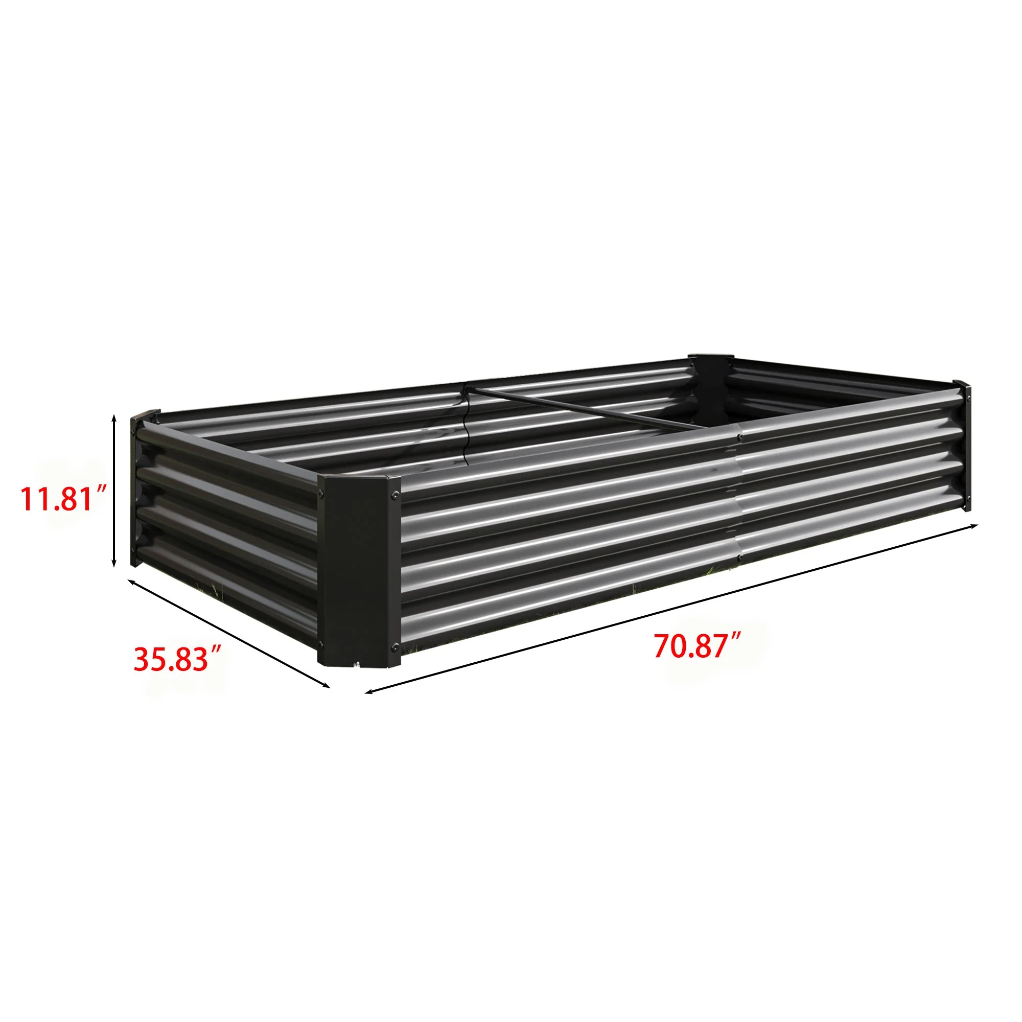 Raised Garden Bed Outdoor 6×3×1 ft Metal Raised Rectangle Planter Bed - Image 13