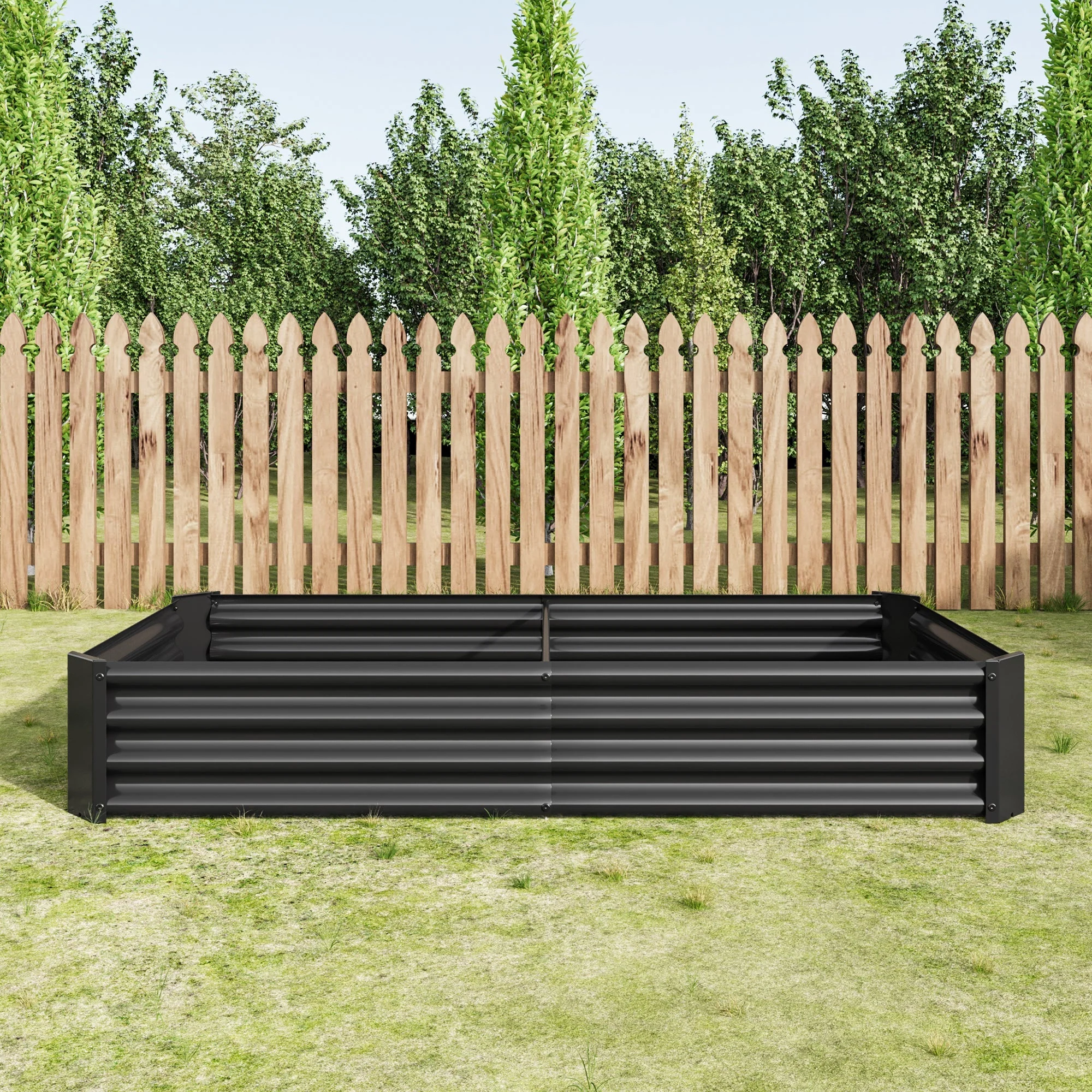 Raised Garden Bed Outdoor 6×3×1 ft Metal Raised Rectangle Planter Bed - Image 2