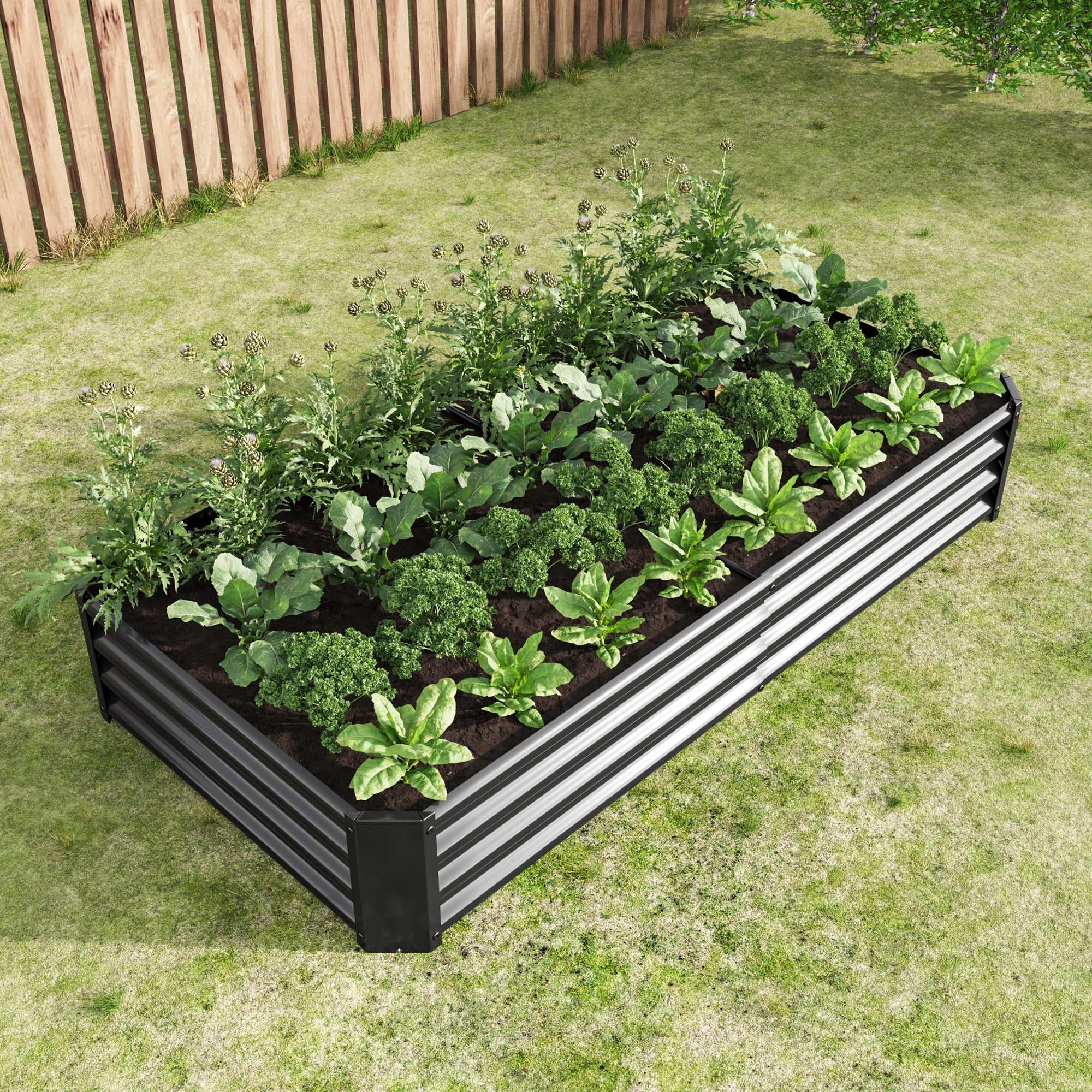 Raised Garden Bed Outdoor 6×3×1 ft Metal Raised Rectangle Planter Bed - Image 8