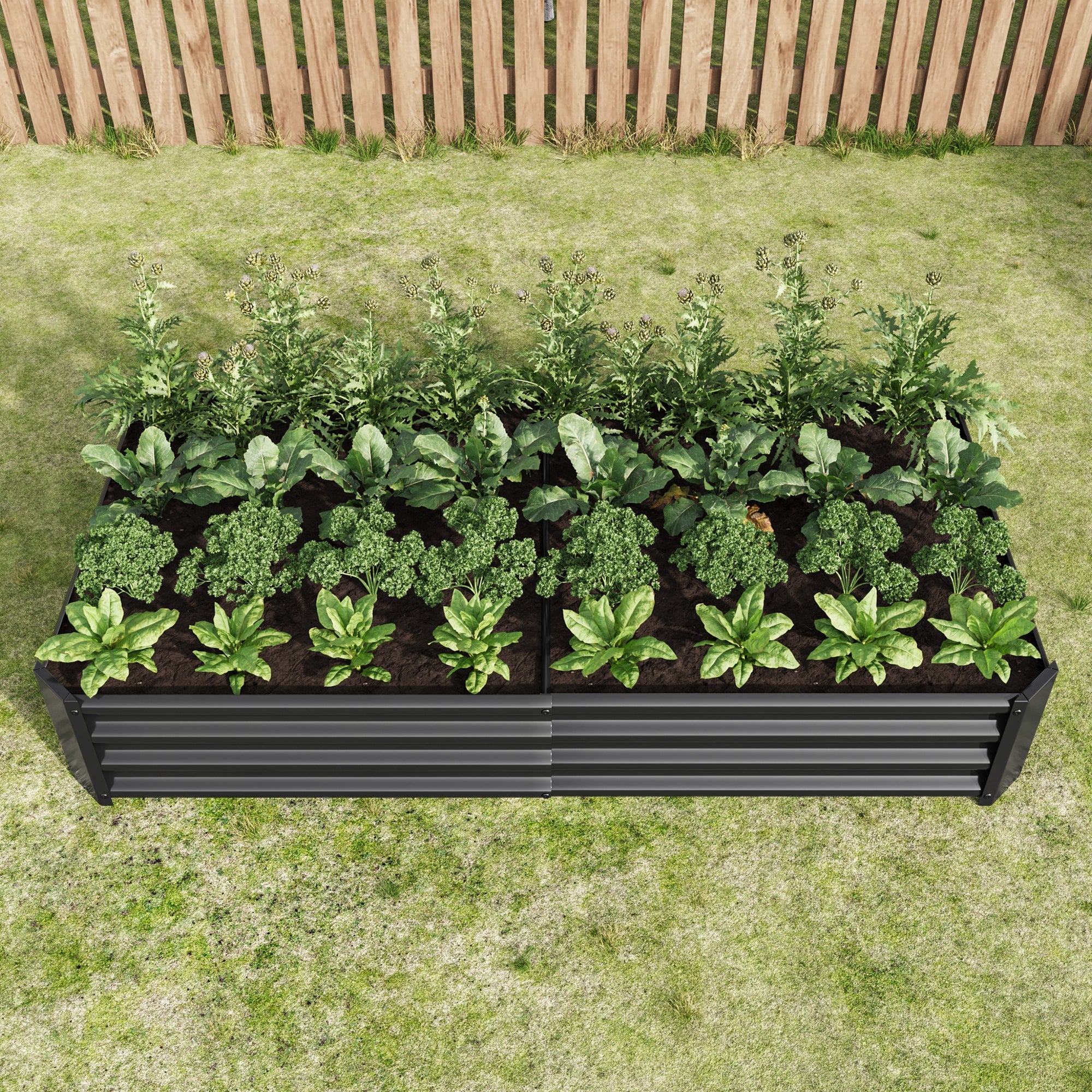 Raised Garden Bed Outdoor 6×3×1 ft Metal Raised Rectangle Planter Bed - Image 9