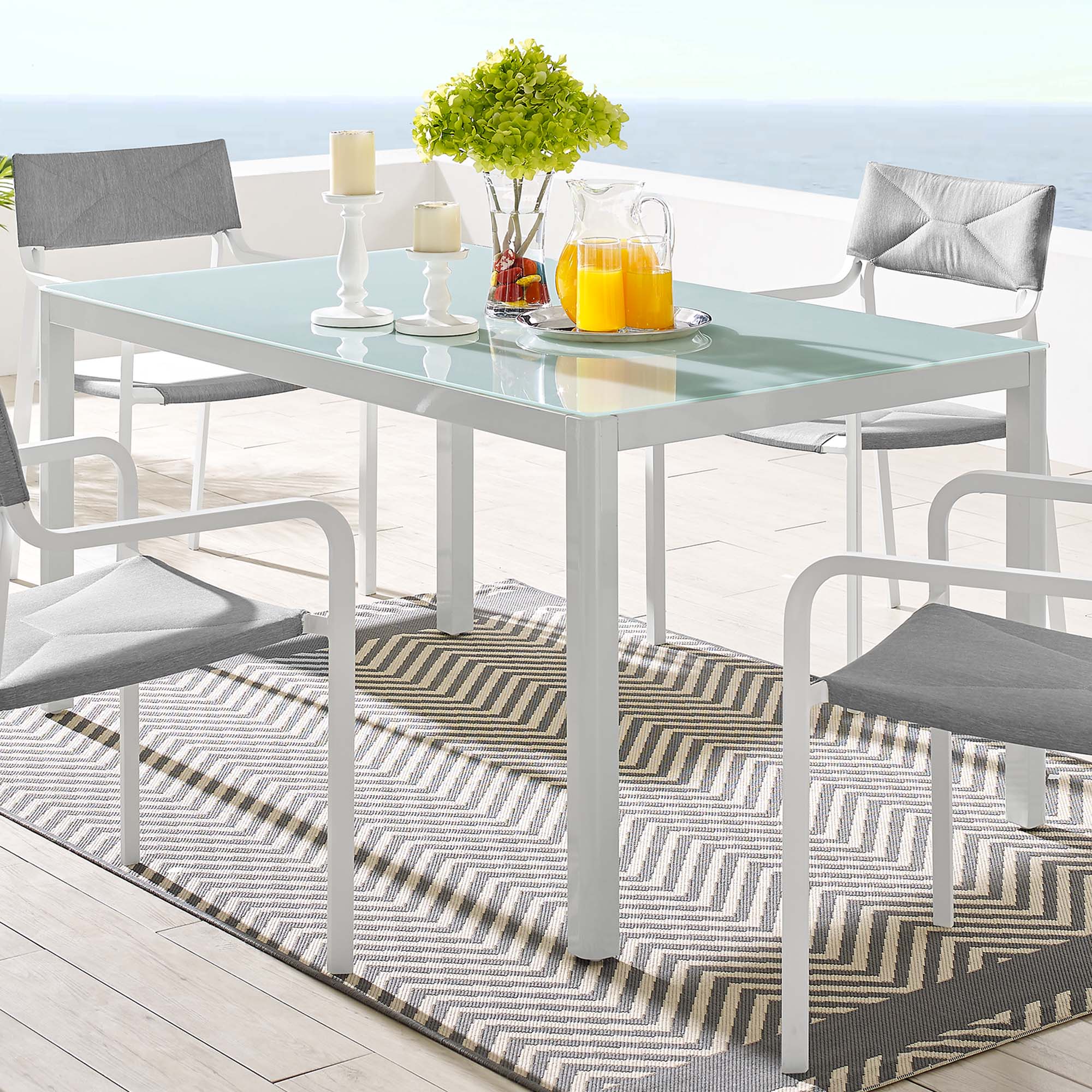 Raleigh 59" Outdoor Patio Aluminum Dining Table by Modway - Image 5