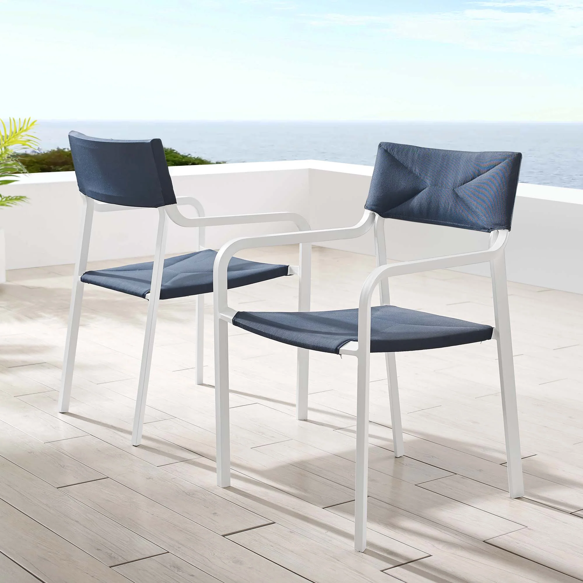 Raleigh Outdoor Patio Aluminum Armchair Set of 2 by Modway - Image 7