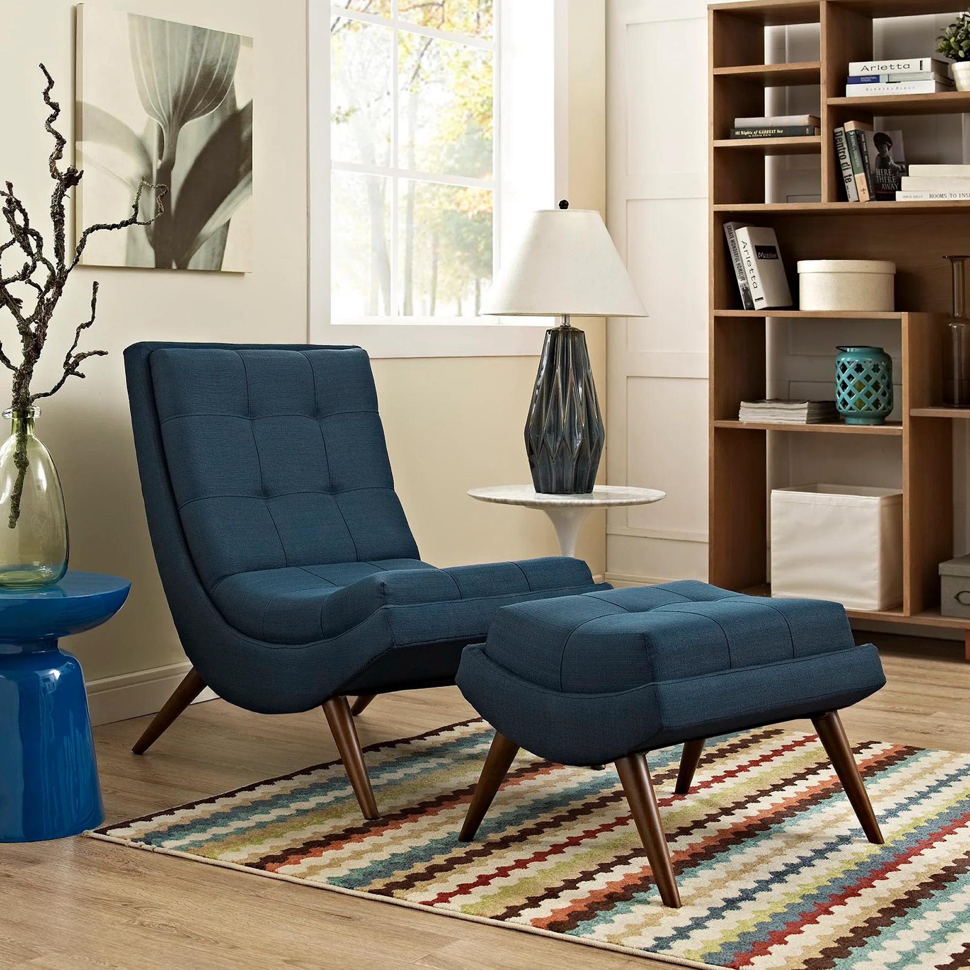 Ramp Upholstered Fabric Lounge Chair Set by Modway - Image 5