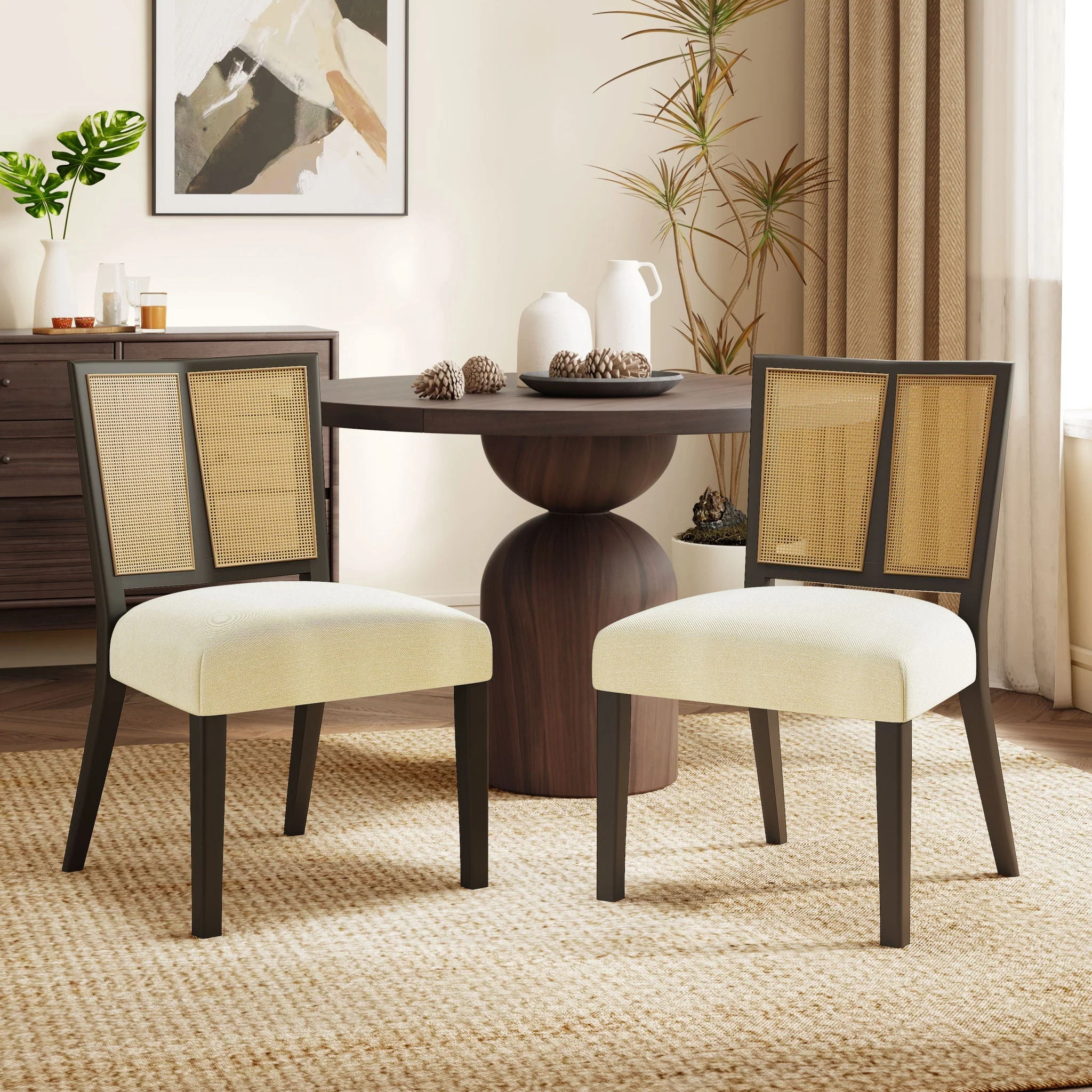 Rattan Dining Chair Without Arms (Set of 2) - Image 3