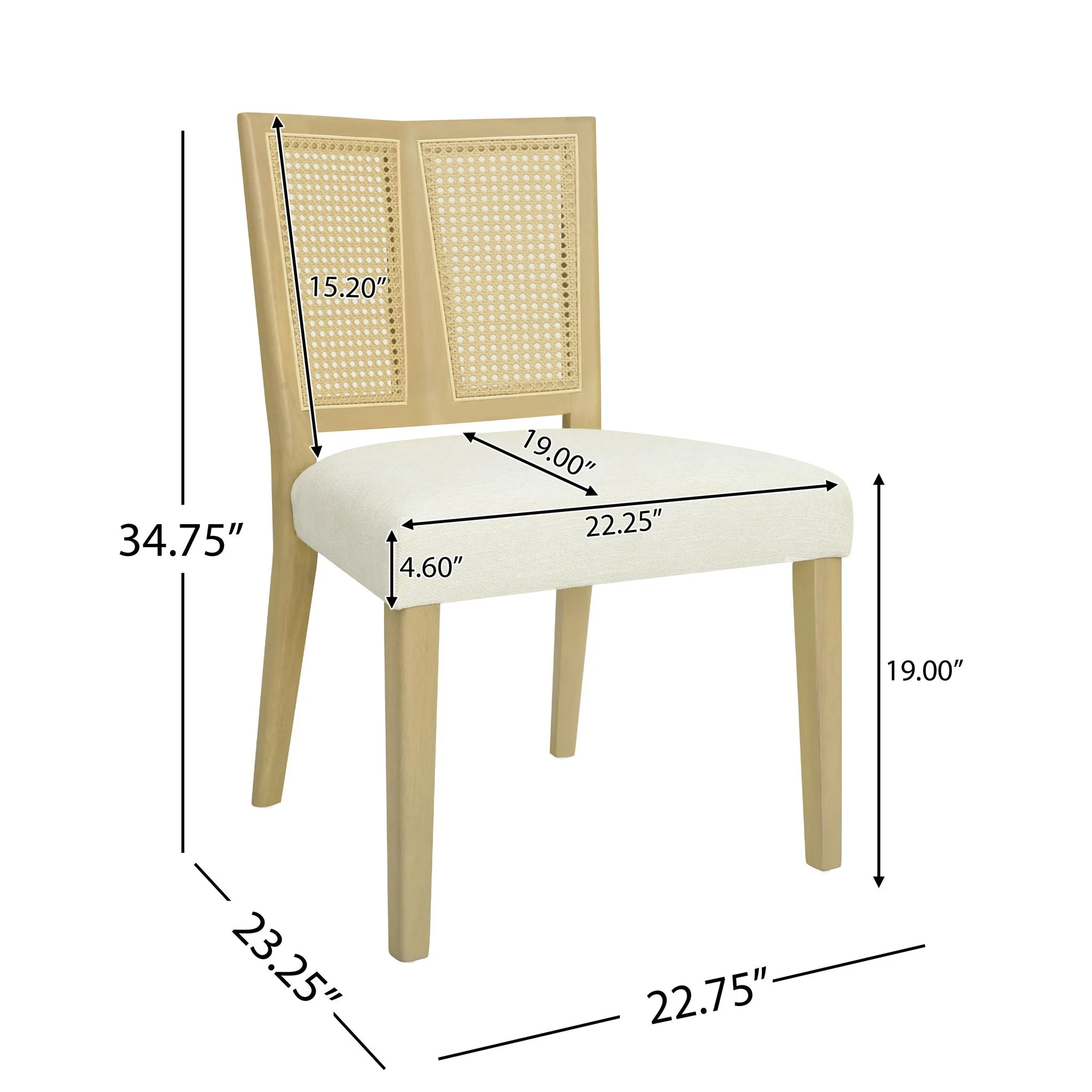 Rattan Dining Chair Without Arms (Set of 2) - Image 7