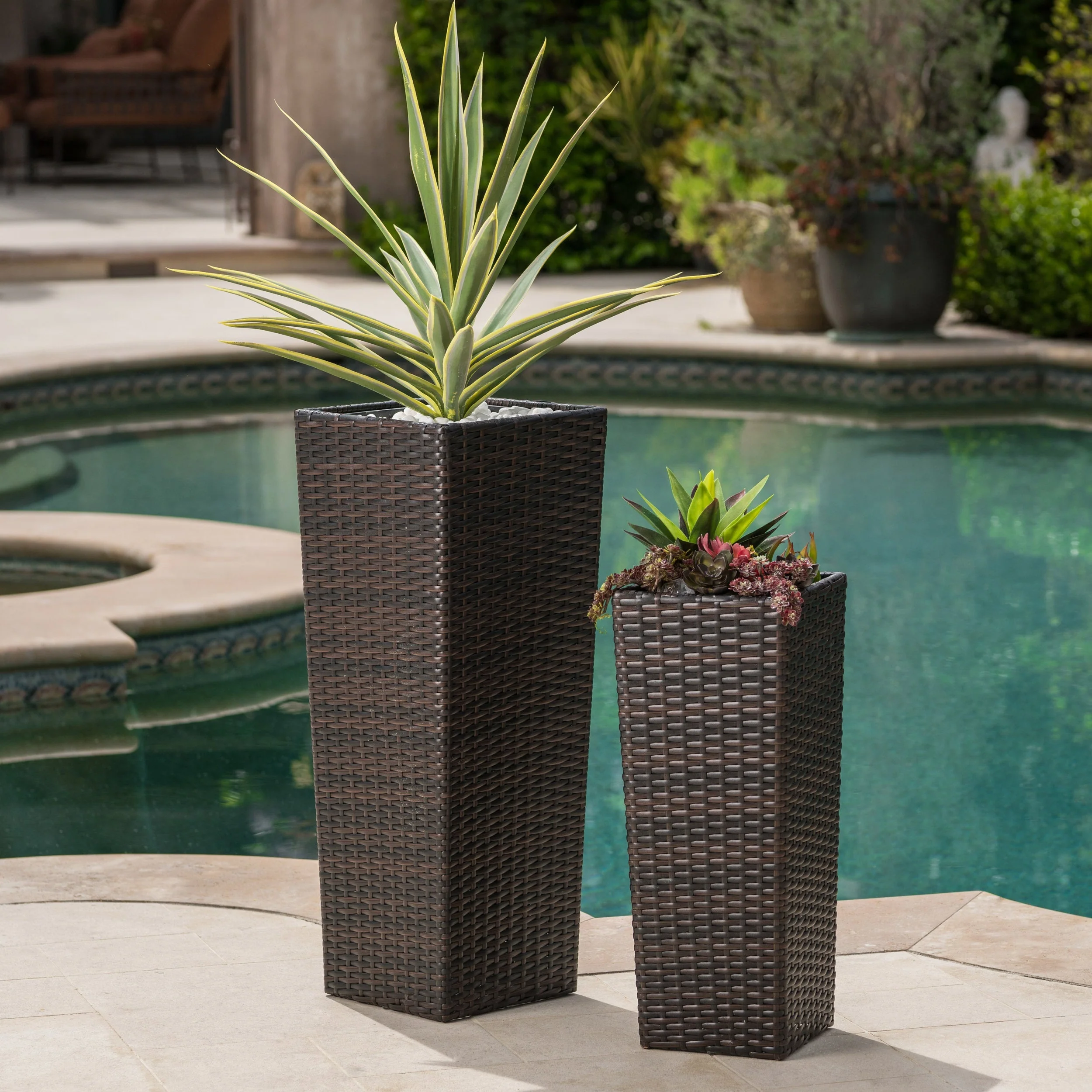 Rattan Flower Pot - Brown - Image 2