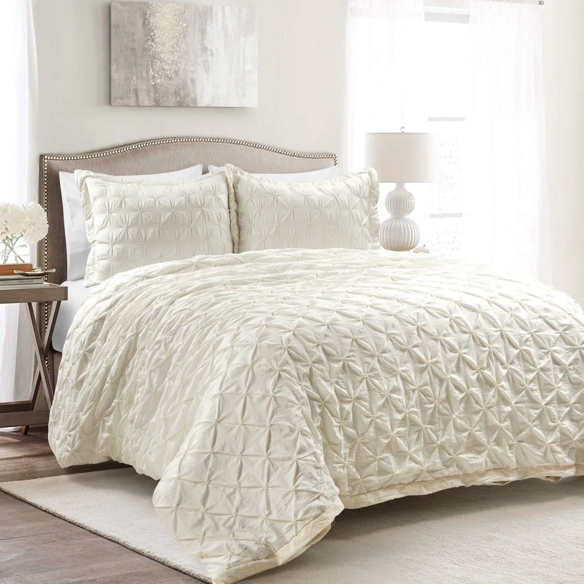 Ravello Pintuck 3 Piece Duvet Cover Set - Image 2
