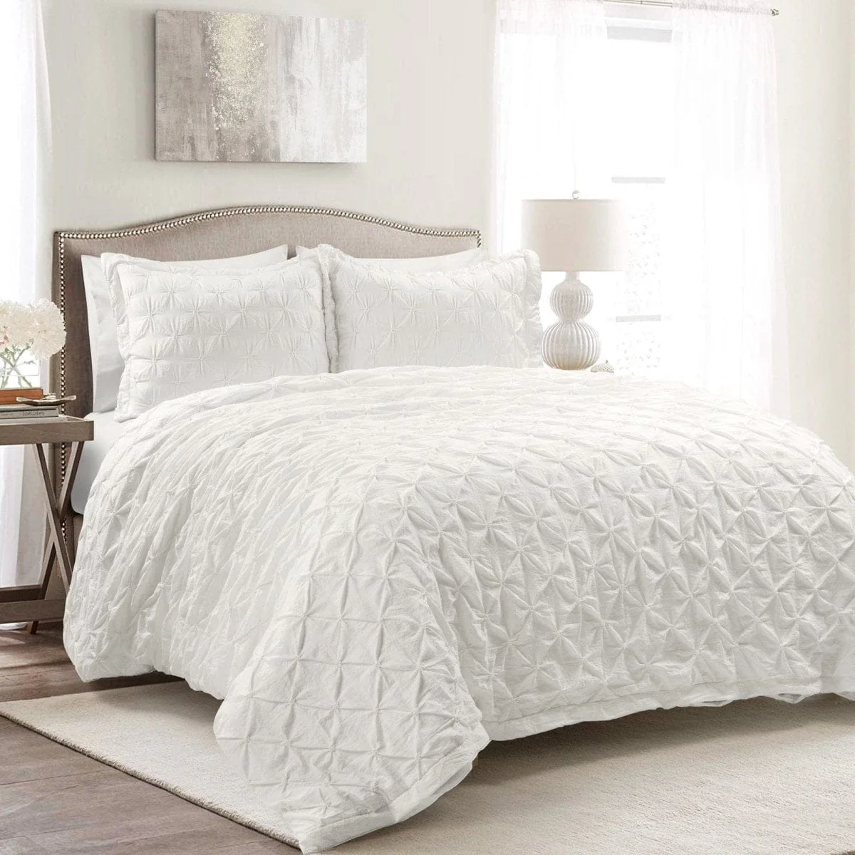 Ravello Pintuck 3 Piece Duvet Cover Set - Image 3