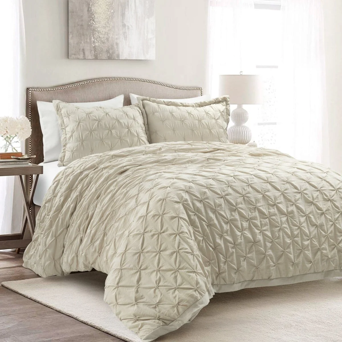 Ravello Pintuck 3 Piece Duvet Cover Set - Image 5