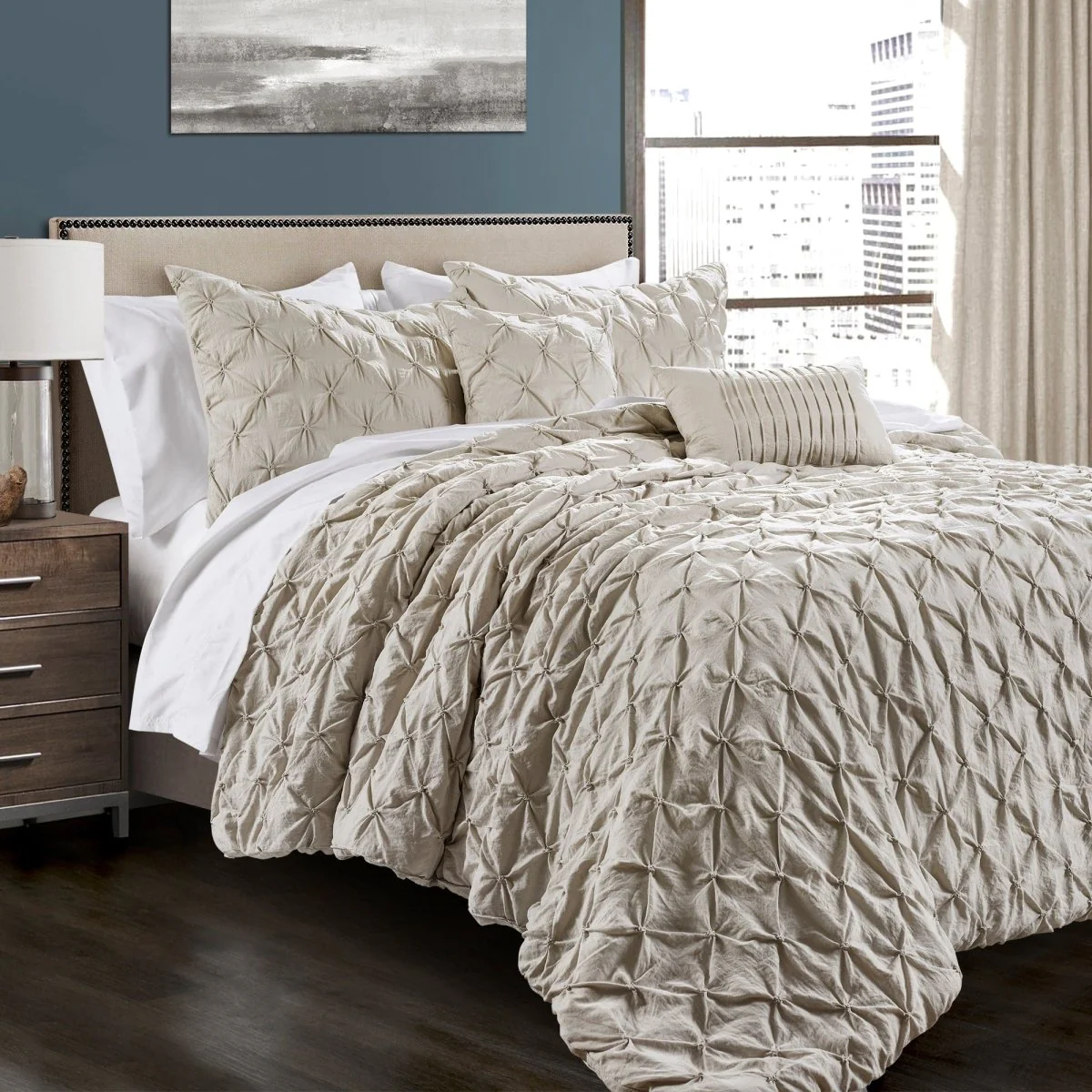 Ravello Pintuck 5 Piece Comforter Set - Image 11