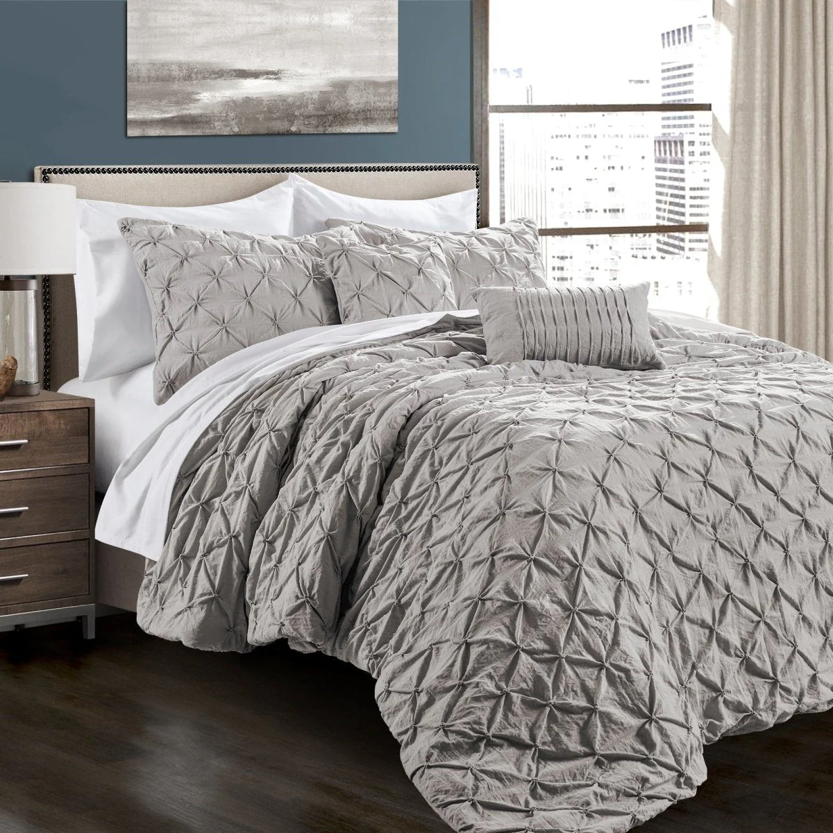 Ravello Pintuck 5 Piece Comforter Set - Image 12