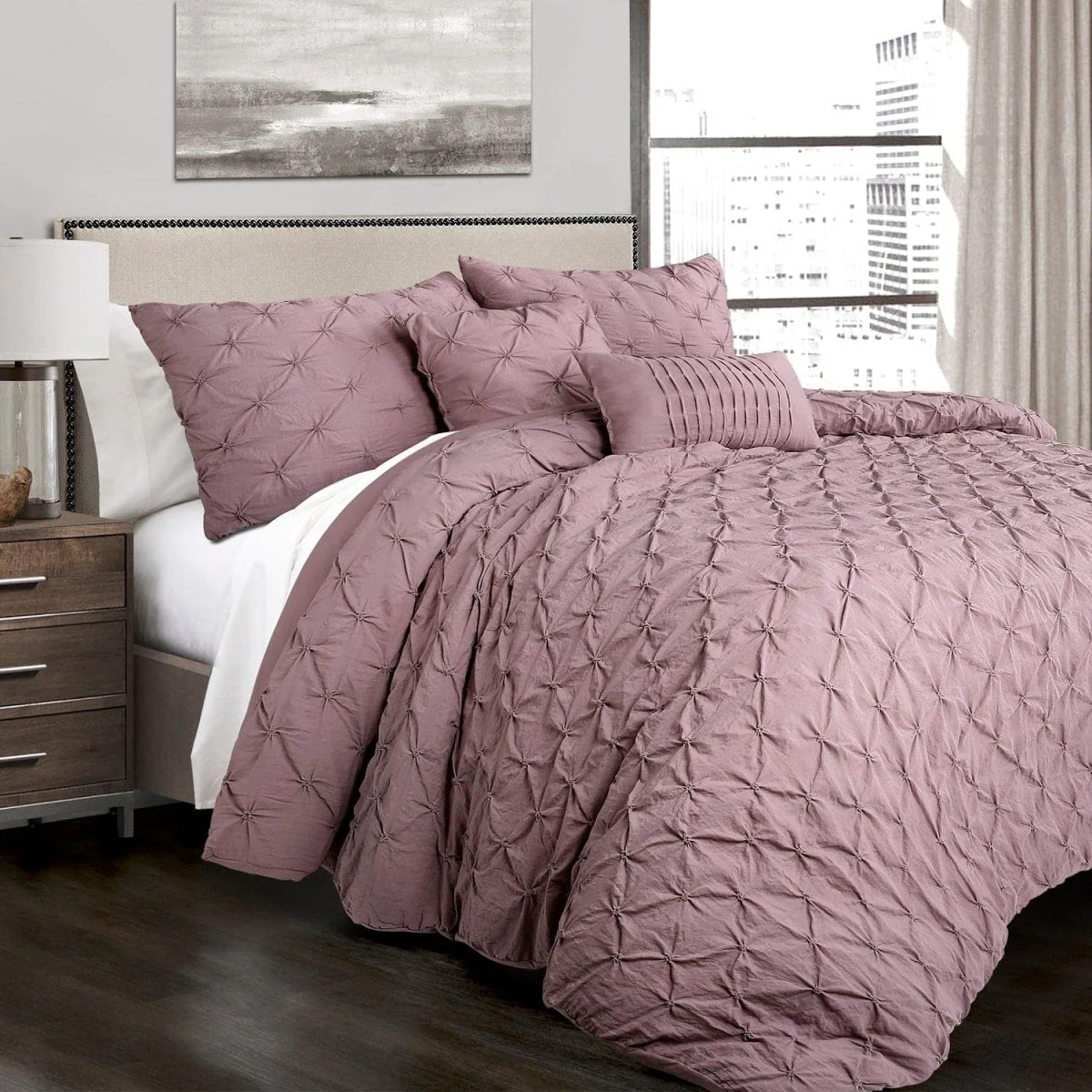 Ravello Pintuck 5 Piece Comforter Set - Image 2