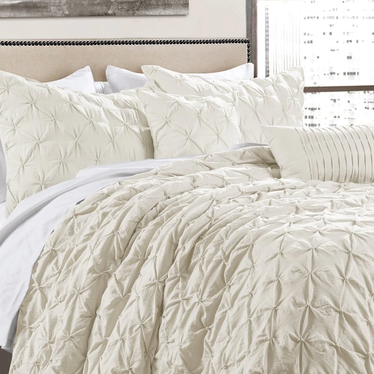 Ravello Pintuck 5 Piece Comforter Set - Image 26