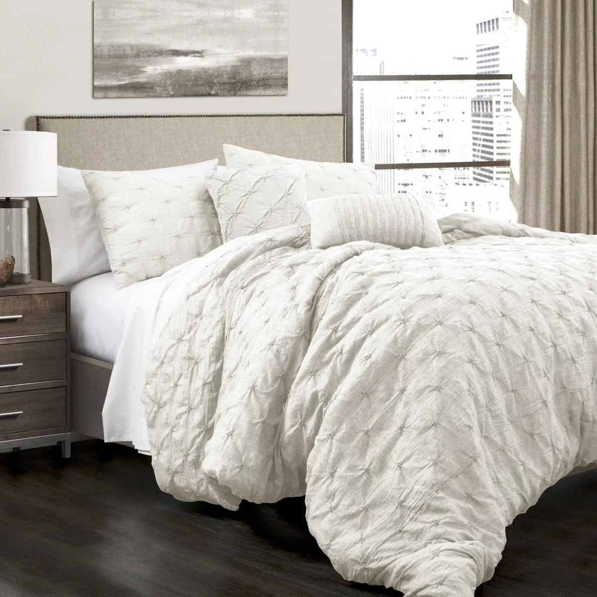 Ravello Pintuck 5 Piece Comforter Set - Image 3