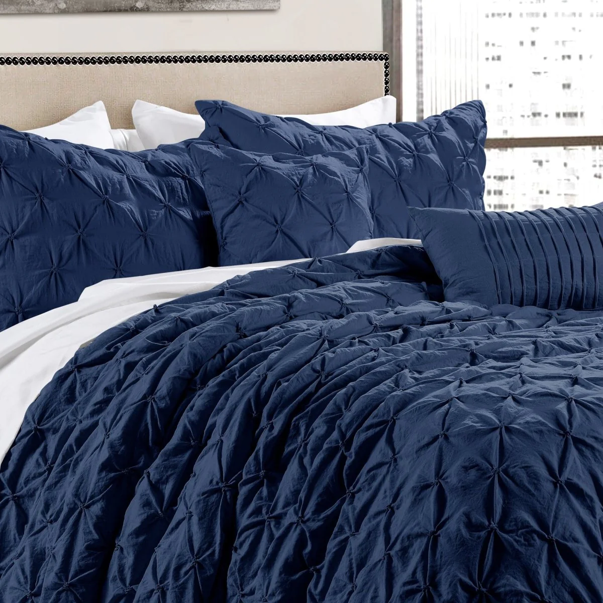 Ravello Pintuck 5 Piece Comforter Set - Image 34