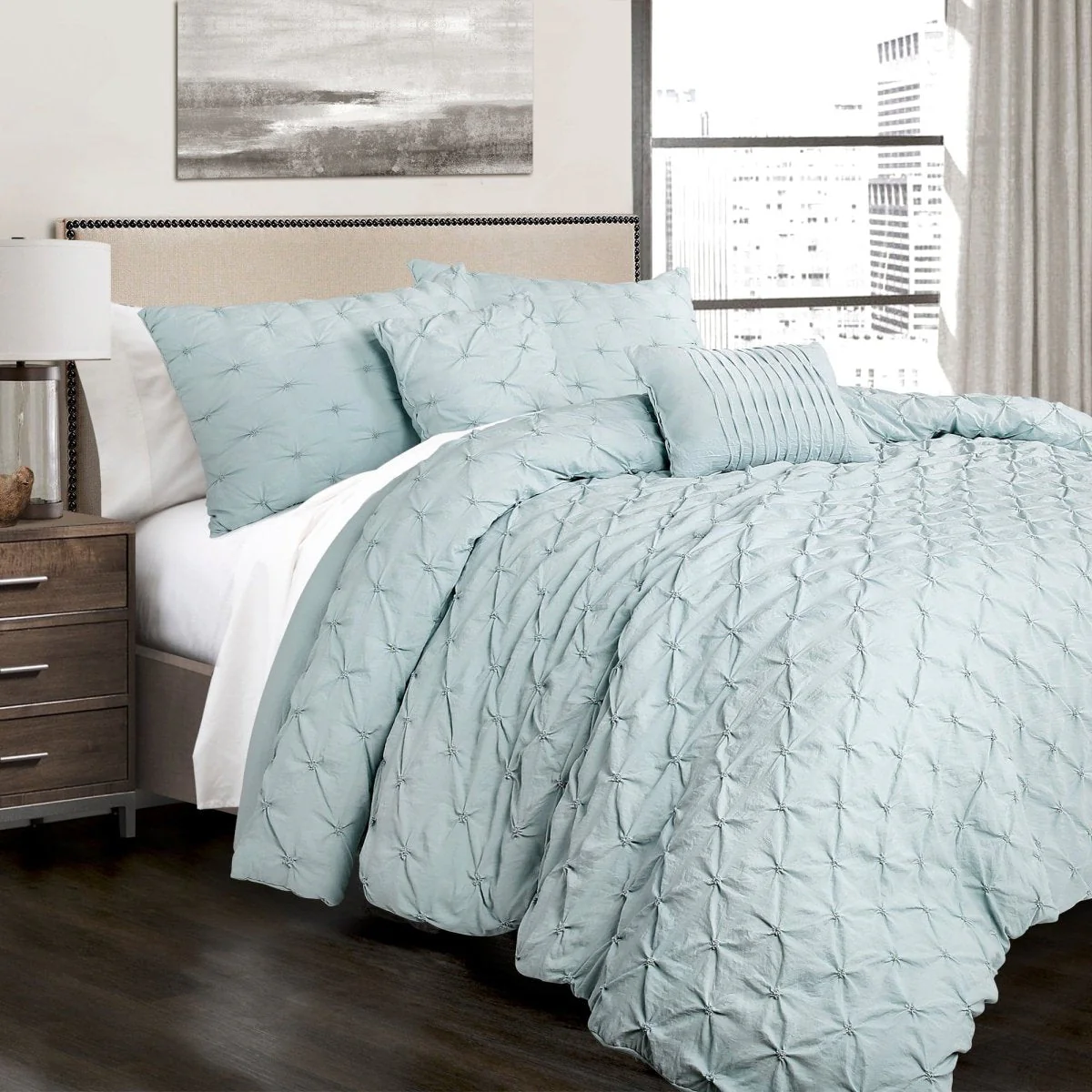 Ravello Pintuck 5 Piece Comforter Set - Image 4
