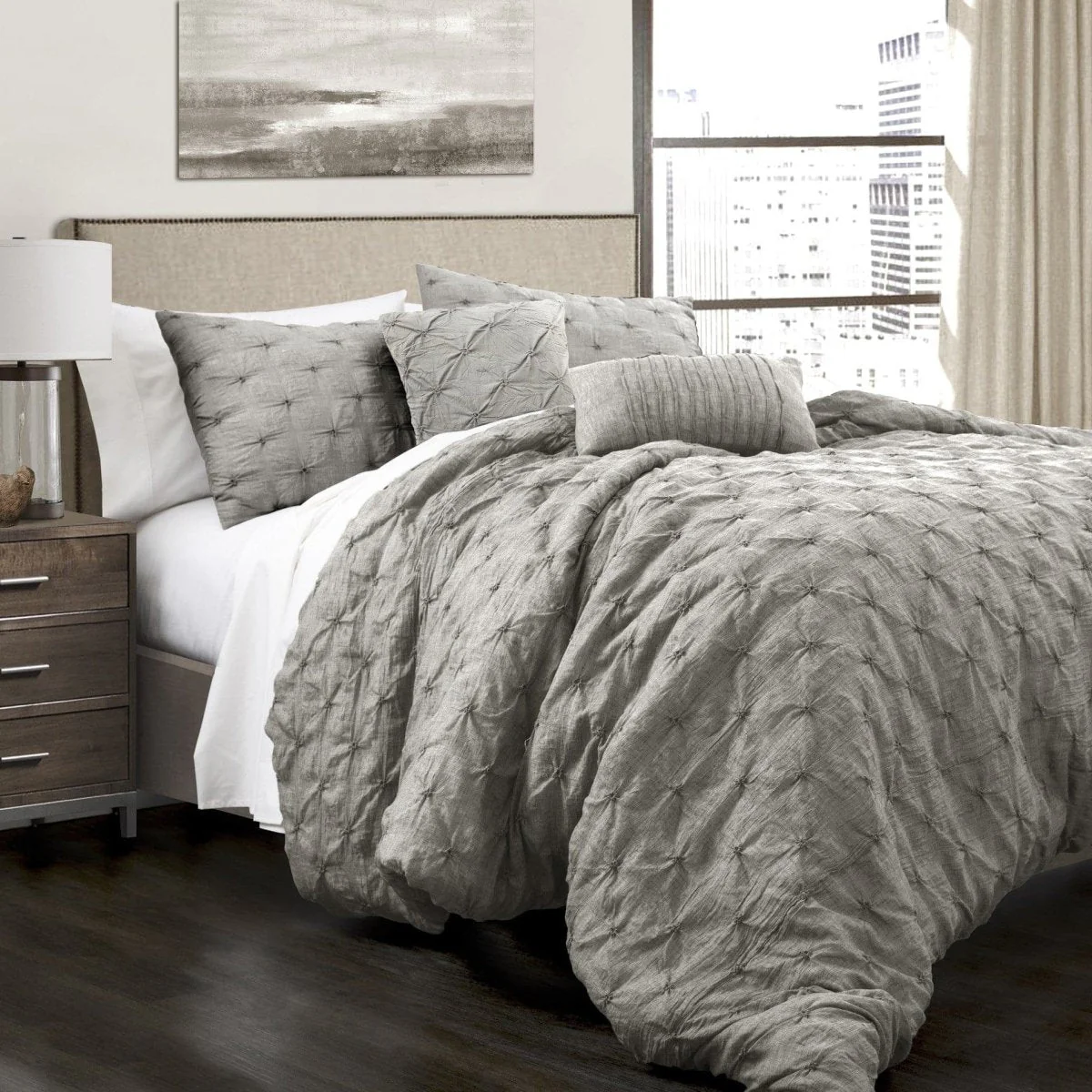 Ravello Pintuck 5 Piece Comforter Set - Image 6