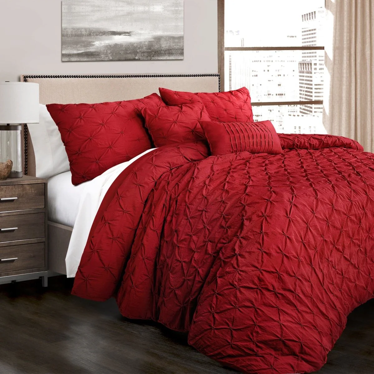 Ravello Pintuck 5 Piece Comforter Set - Image 7