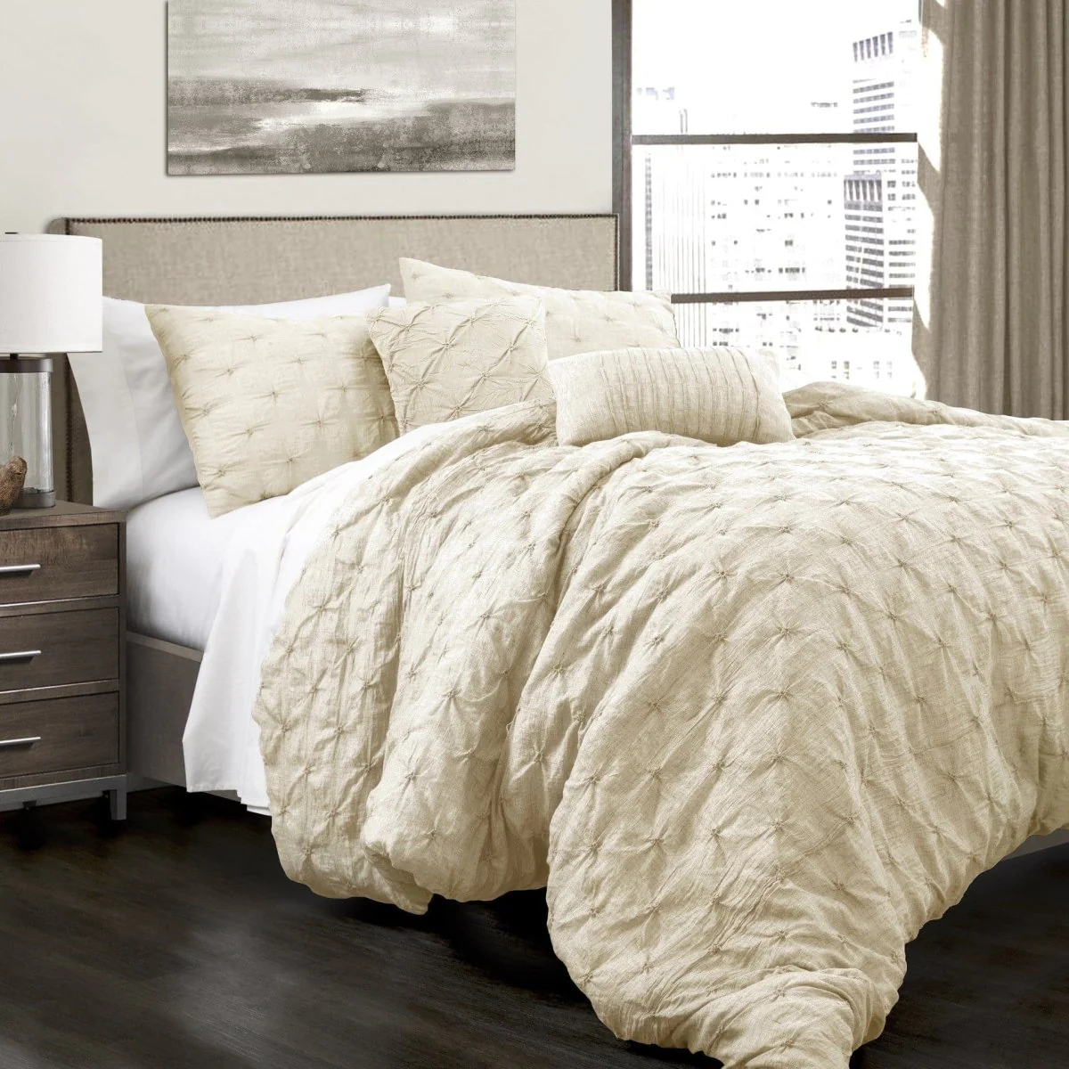 Ravello Pintuck 5 Piece Comforter Set - Image 8