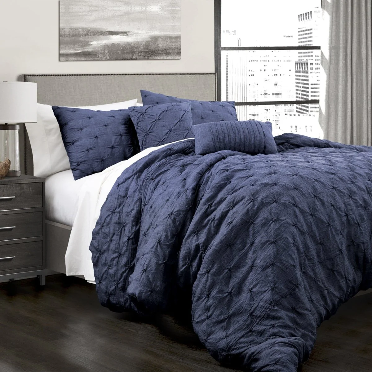 Ravello Pintuck 5 Piece Comforter Set - Image 9