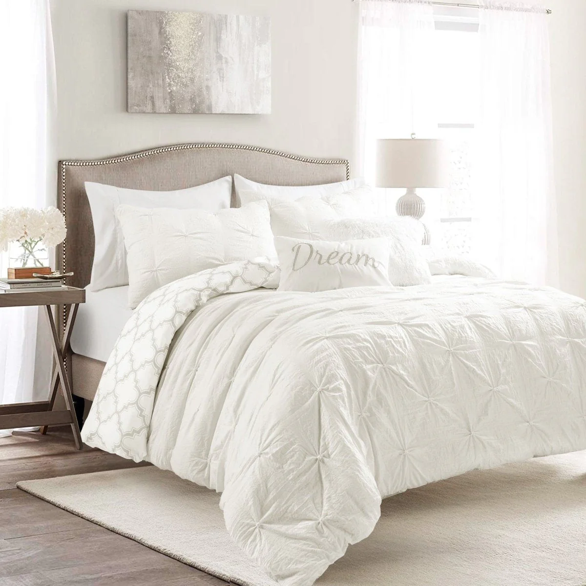 Ravello Pintuck Caroline Geo 7 Piece Comforter Set - Image 2