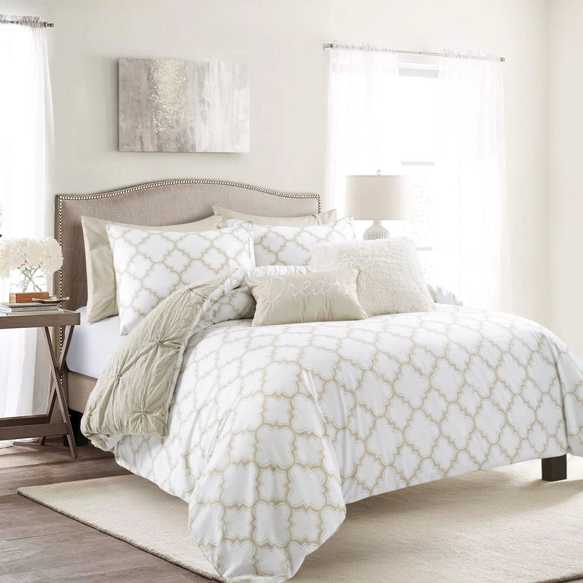 Ravello Pintuck Caroline Geo 7 Piece Comforter Set - Image 6
