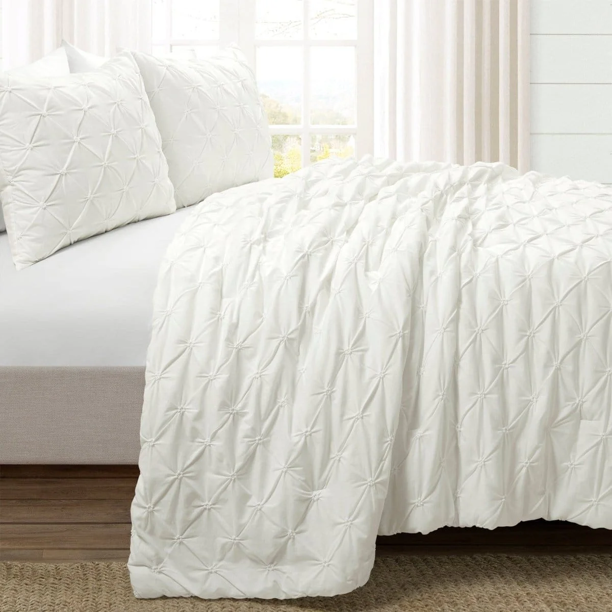 Ravello Pintuck Cotton Comforter 3 Piece Set - Image 3