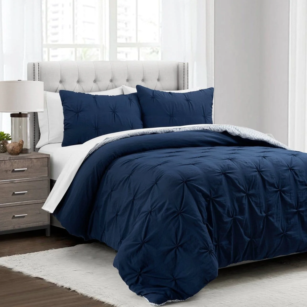 Ravello Pintuck Reversible Comforter Bed In A Bag - Image 19