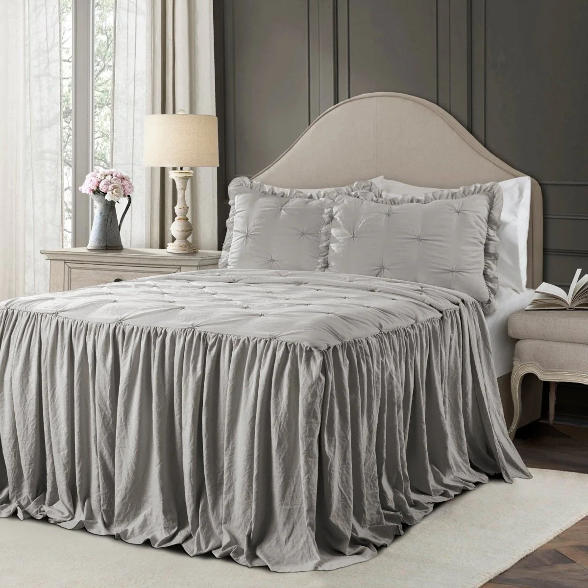 Ravello Pintuck Ruffle Skirt Bedspread Set - Image 13